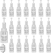 Microneedling Needles 20 Pieces 24 Pins Replacement Derma Pen Micro Needle Needle Cartridges Micro Nano Needles Cartridges Replacement Parts Dermapen Microneedling Device Replacement Needles Needle Cartridge