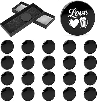 20pcs 304 Stainless Steel Blanks Coin, HSSZXFR 0.12" Thick Black Blanks Tags for Engraving Hand Stamping, DIY Crafts Team Challenge Coins Custom Tokens Wedding Favors Pet ID Tag Dia 1.57