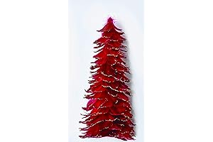 Miniature Red Feather Christmas Tree (16")