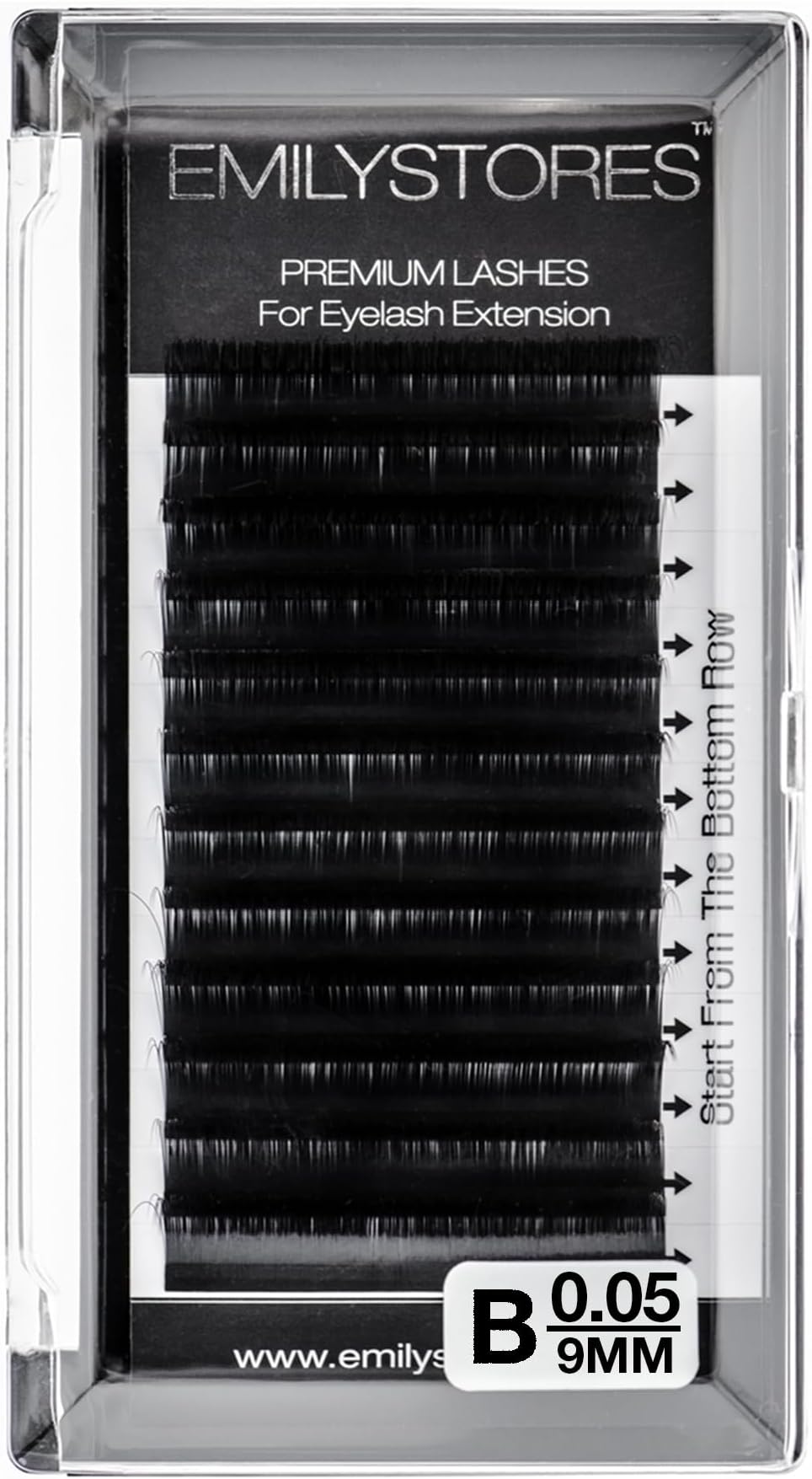 EMILYSTORES Lash Extensions 0.05mm Thickness B Curl 9mm Length Natural Looking Volume Eyelashes For Eyelash Extensions(0.05,B,9mm)