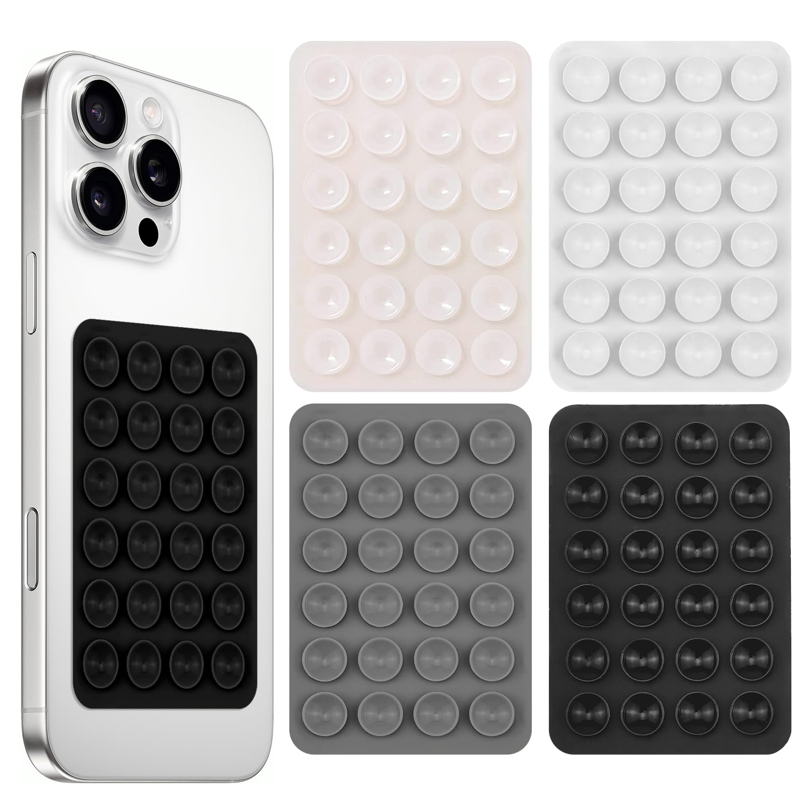 4 PCS Ventouse Telephone Portable, Coque Ventouse, Ventouse pour Téléphone Portable, Antidérapant, Fonctionne avec La Plupart des Téléphones Portables, pour Selfie, Vidéo, Livestreaming