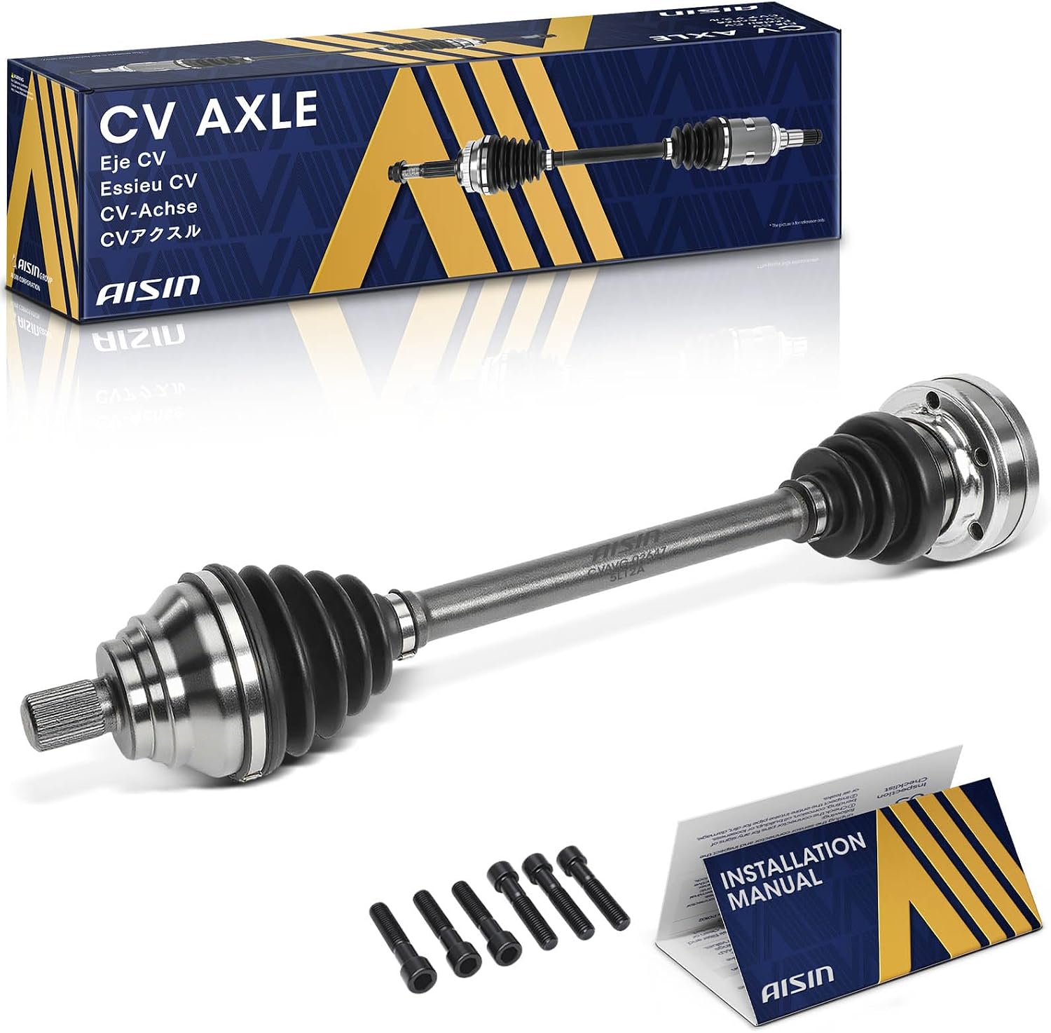AISIN AFTERMARKET CVAVG-02647 Front Passenger CV Axle Shaft Assembly - Compatible with Volkswagen Jetta 2019-2021, Golf Alltrack 2017-2018, Golf SportWagen 2017-2018, GTI 2015-2019
