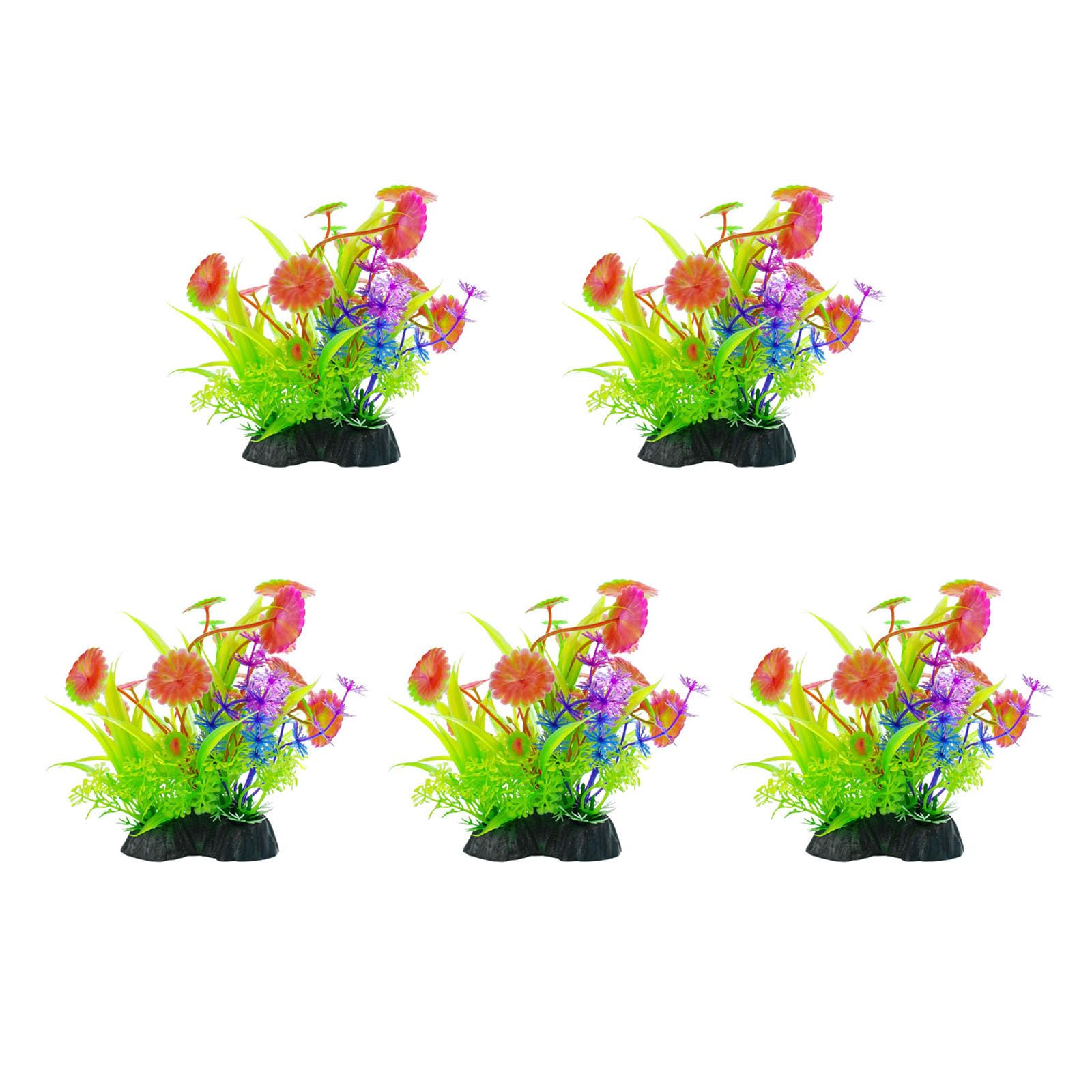 HDOYTXXM 5PCS Artificial Water Plant Realistic Aquariums Decoration with Base for Home Fishtanks Landscape Underwater Decoration
