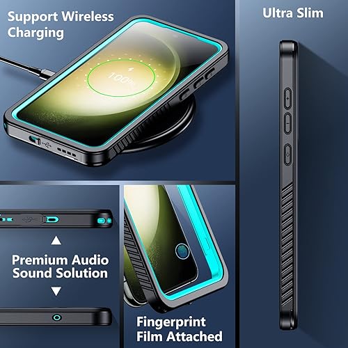 Miniatura 3 de SPIDERCASE Diseñada para Samsung Galaxy S23, protector de pantalla integrado impermeable [12 pies a prueba de golpes militar] IP68 impermeable de