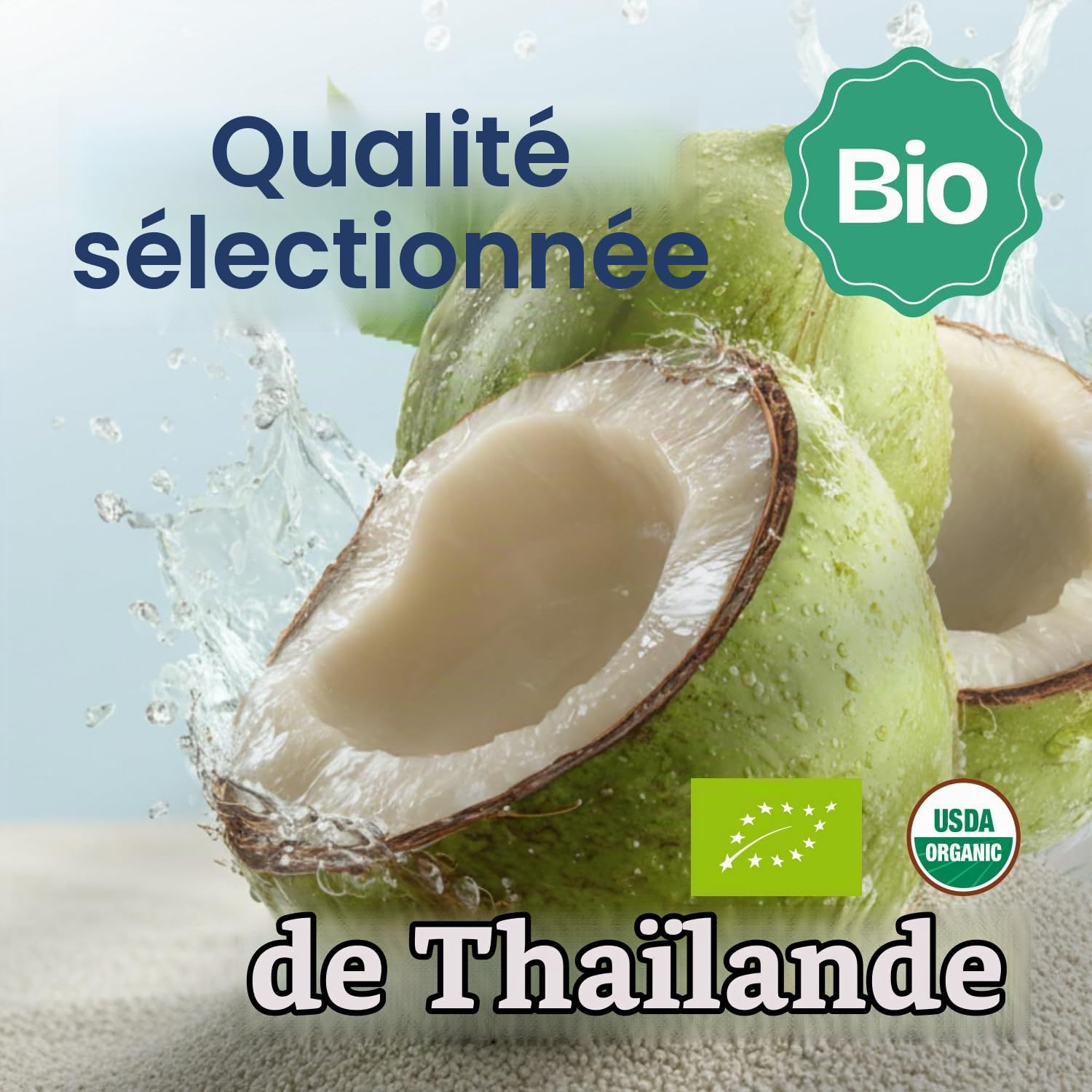 Thai Coco 100% eau de coco bio – Rafraîchissement naturel de Thaïlande – Certifiée biologique, sans sucre, sans ajout de conservateurs, 6 x 1 L Tetra Pak – Goût frais de noix de coco biologiques
