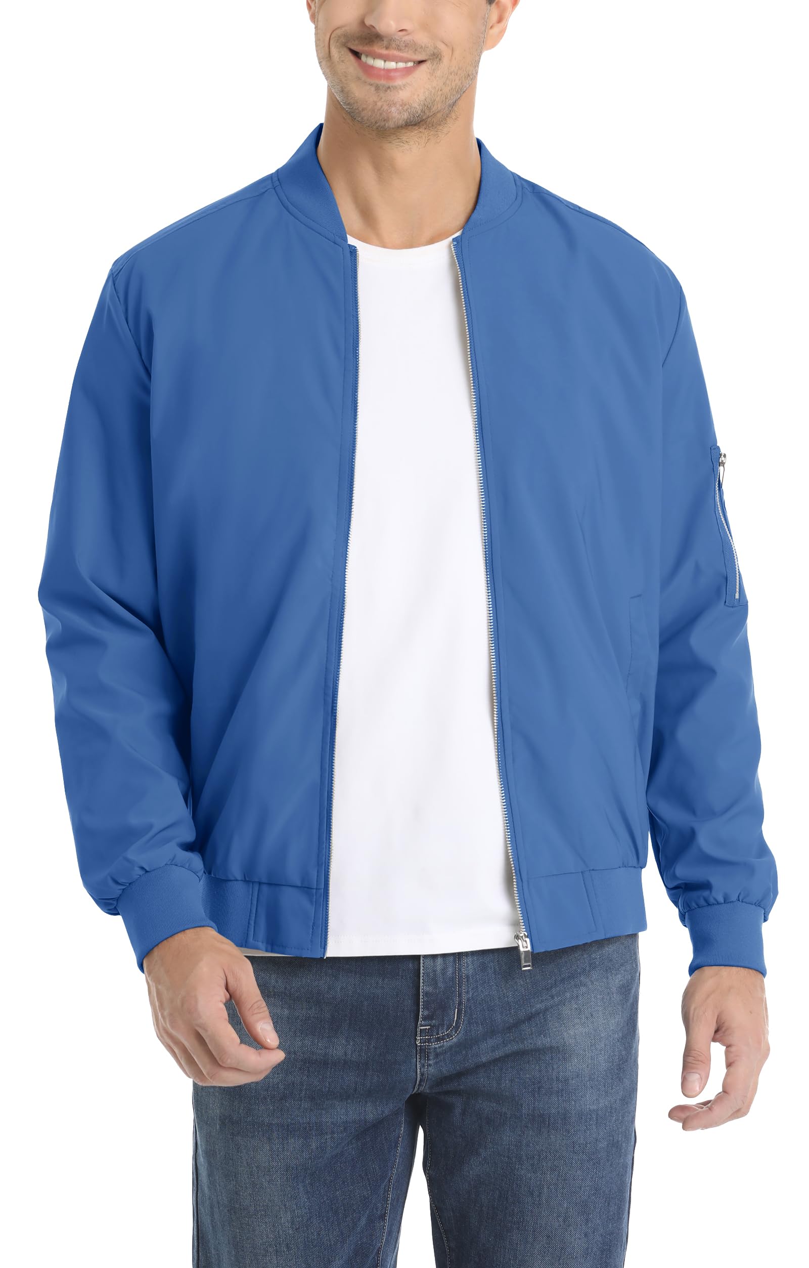 KEFITEVD Giacca a vento da uomo, leggera, casual, stile militare, con tasche multiple