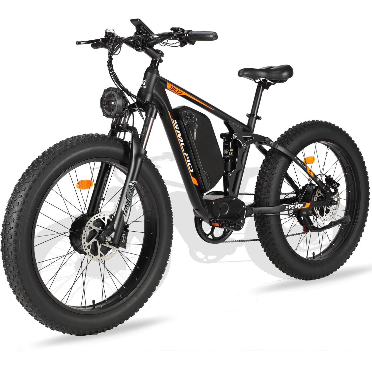 Dual Motor 2000W Electric Bike for Adults, Electric Bikes with 48V/22.4Ah Removable Battery, 26"*4.0 Fat Tire Off Road Snow Mountain Ebike, Dual Hydraulic Disc Brake, 7 Speed
