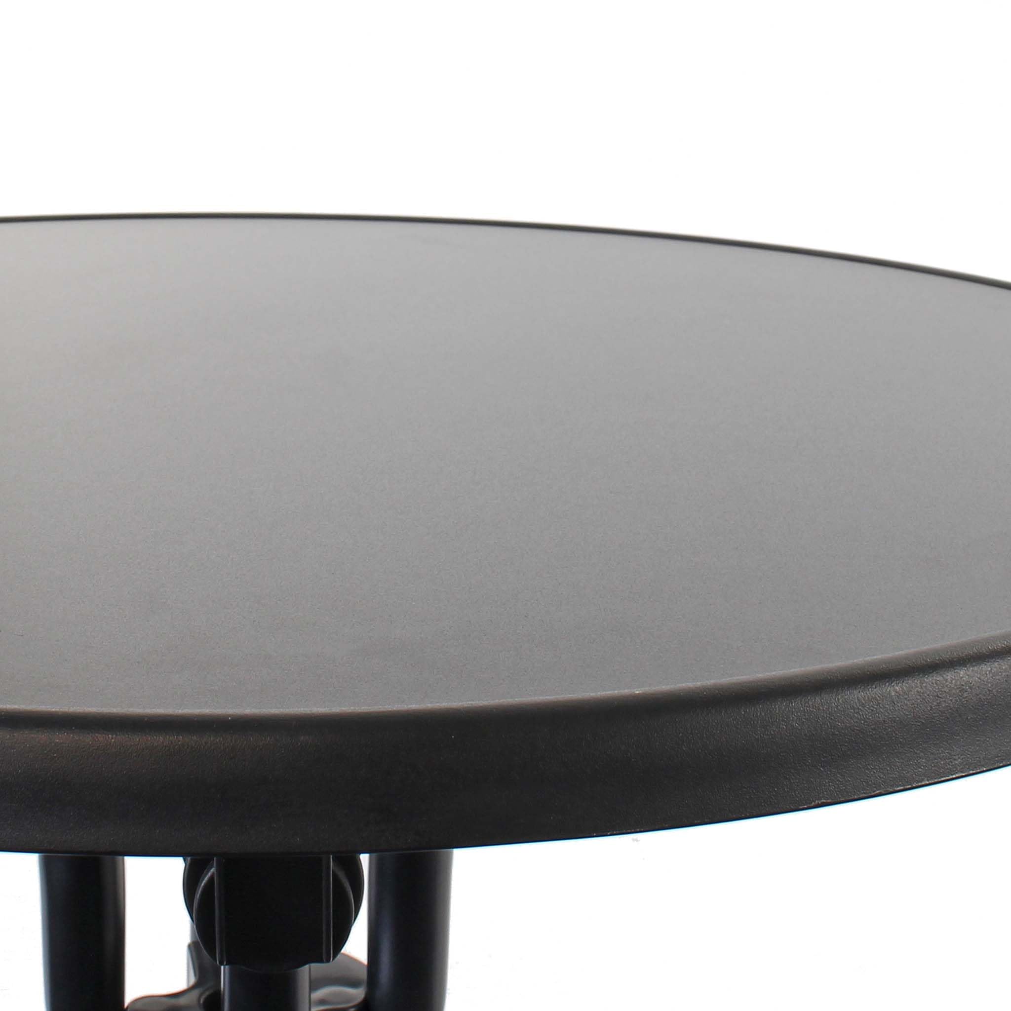 Mesa Bistro Plegable Negra Redonda Ø 80cm Mesa de pie para Interior/Exterior 110cm de Alto
