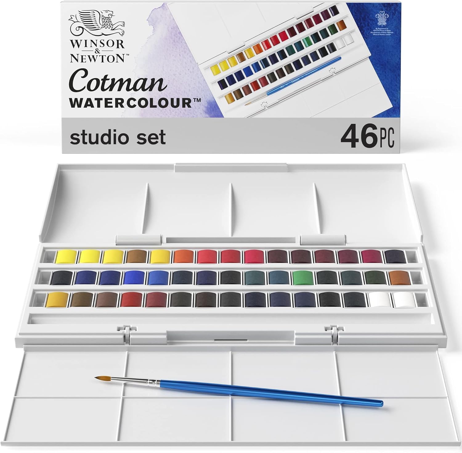 Winsor & Newton Set di acquerelli Cotman studio Half pan – include Integral palette