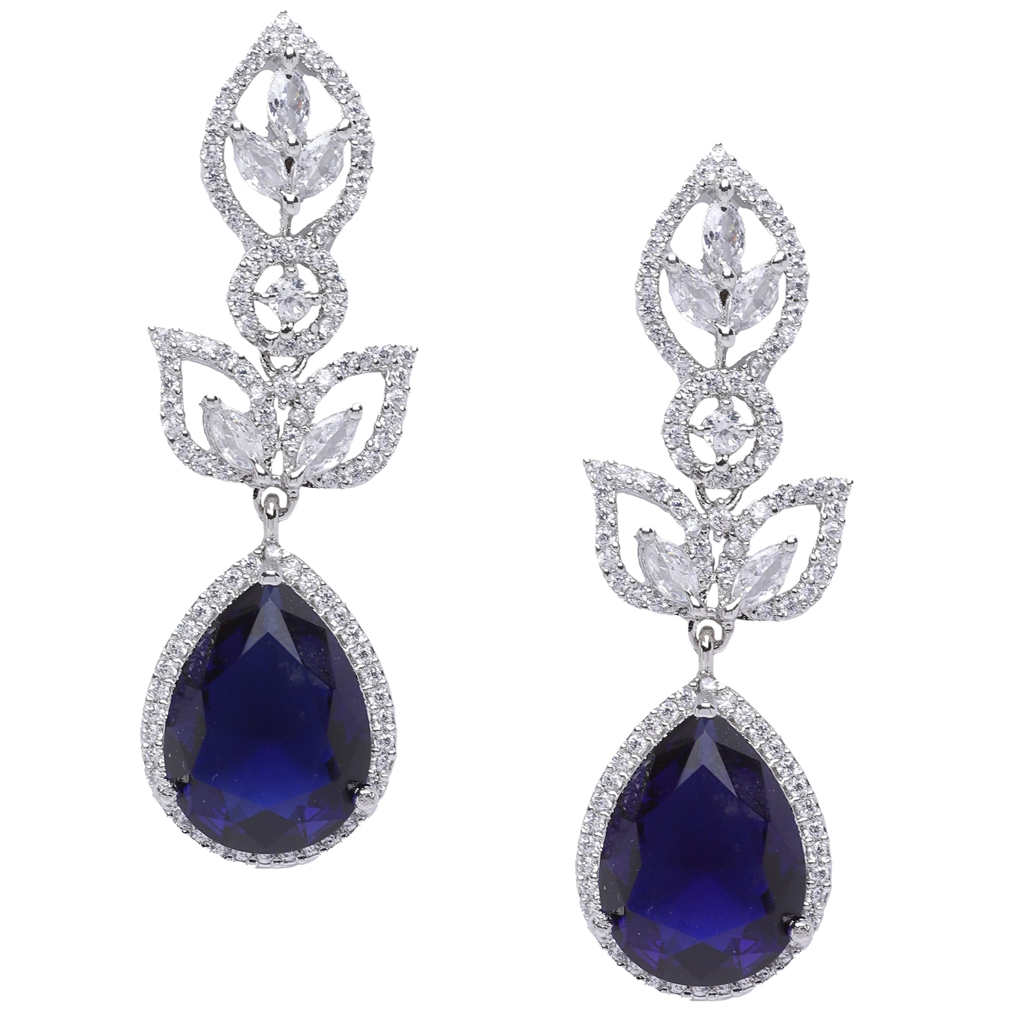 See full amazon price history chart for ZENEME Rhodium-Plated American Diamond Studded Teardrop & Leaf Shaped Handcrafted Drop Earrings For Girls and Women (Navy Blue) ZENEME Rhodium-Plated American Diamond Studded Teardrop & Leaf Shaped Handcrafted Drop Earrings For Girls and Women (Navy Blue) (B0CG8ZT5GX) Amazon Price History, Amazon Price Tracker
