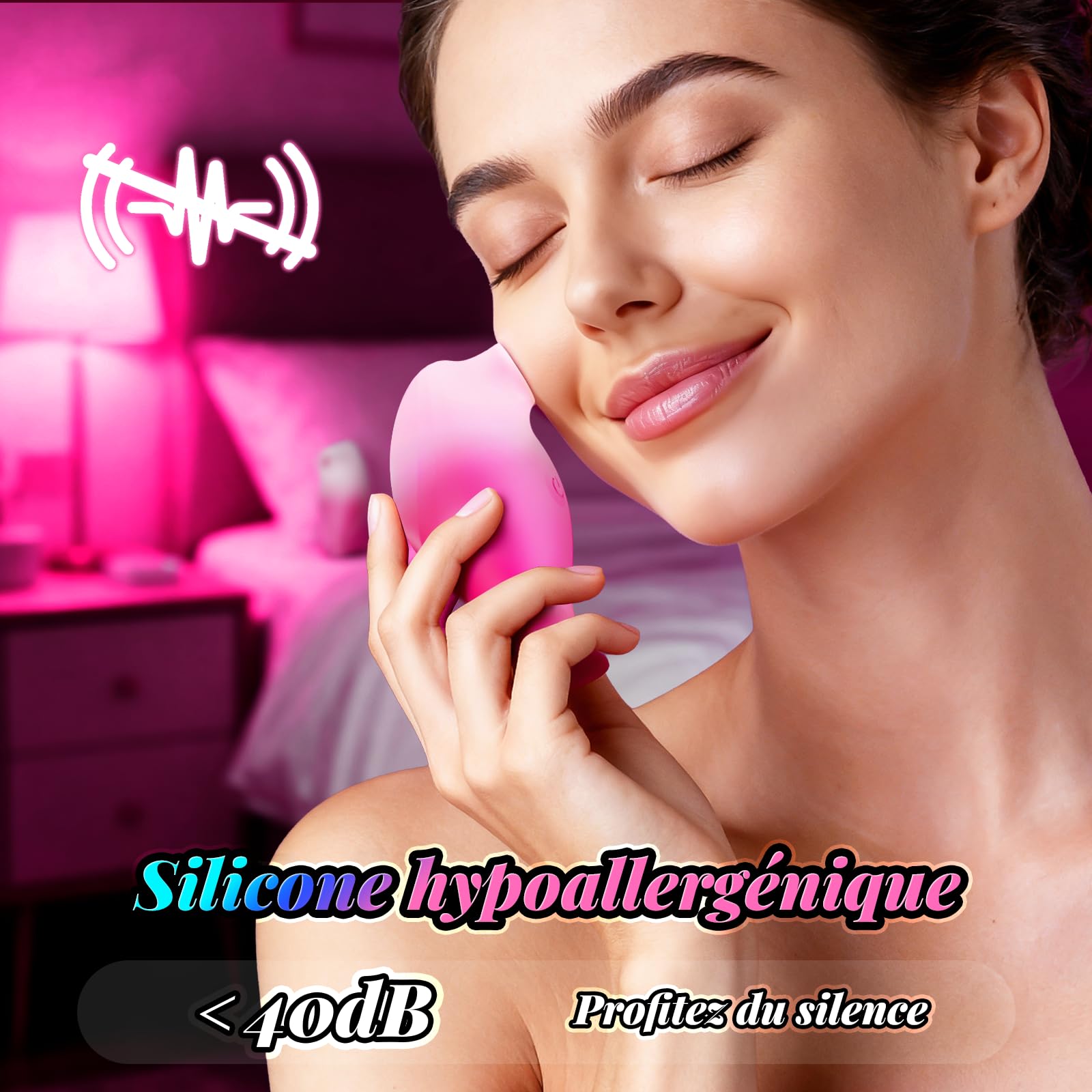 Vibromasseur Femme Clitoridien Sex Toys, 2-EN-1 Silencieux Vibromasseurs avec 10 Modes Succion & Langue, APP Contrôle, Vibro-masseur Rose Sextoyse Femme, Stimulateur Clito et Mamelons par Succion