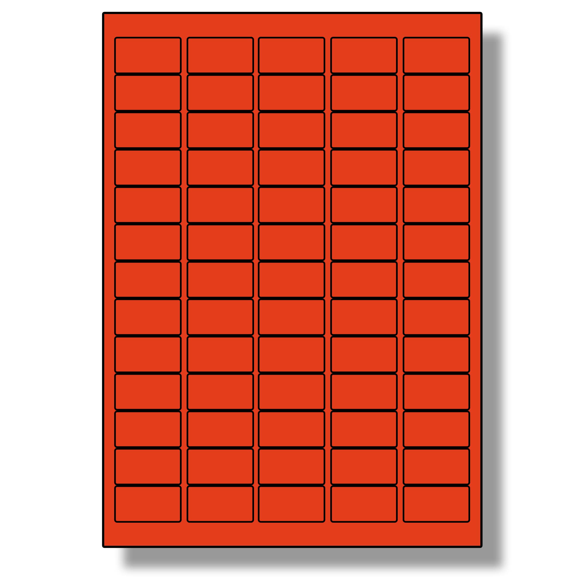Label Planet® 65 Per Sheet, 100 Sheets (6500 Crimson RED Labels). Coloured Paper Labels, 38.1 x 21.2mm, LP65/38 C.