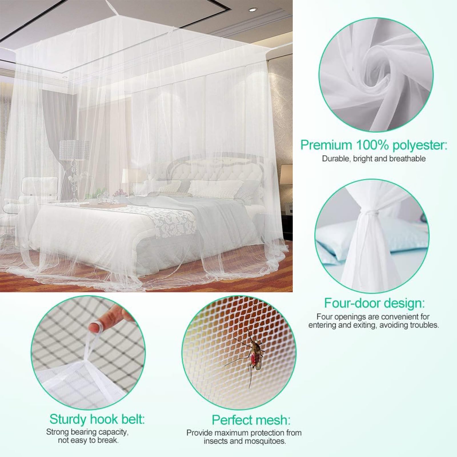 Moustiquaire Pour Lit Double 200x180x250 Cm - Moustiquaire Pour Voyage