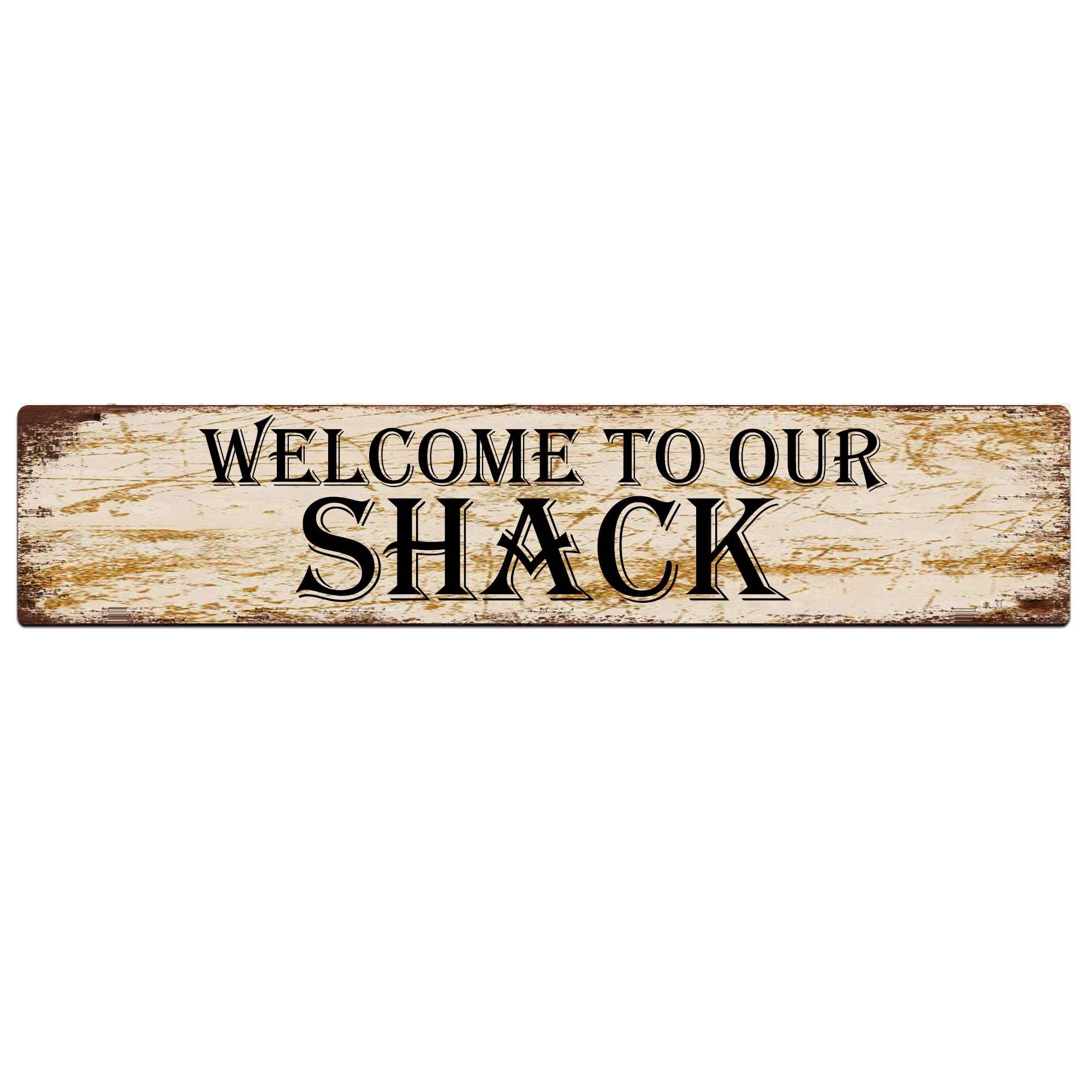 Welcome To Our Shack Sign Vintage Metal Sign Retro Metal Plaque Bar Pub Poster Wall Art Decor Tin Sign 4×16 Inch