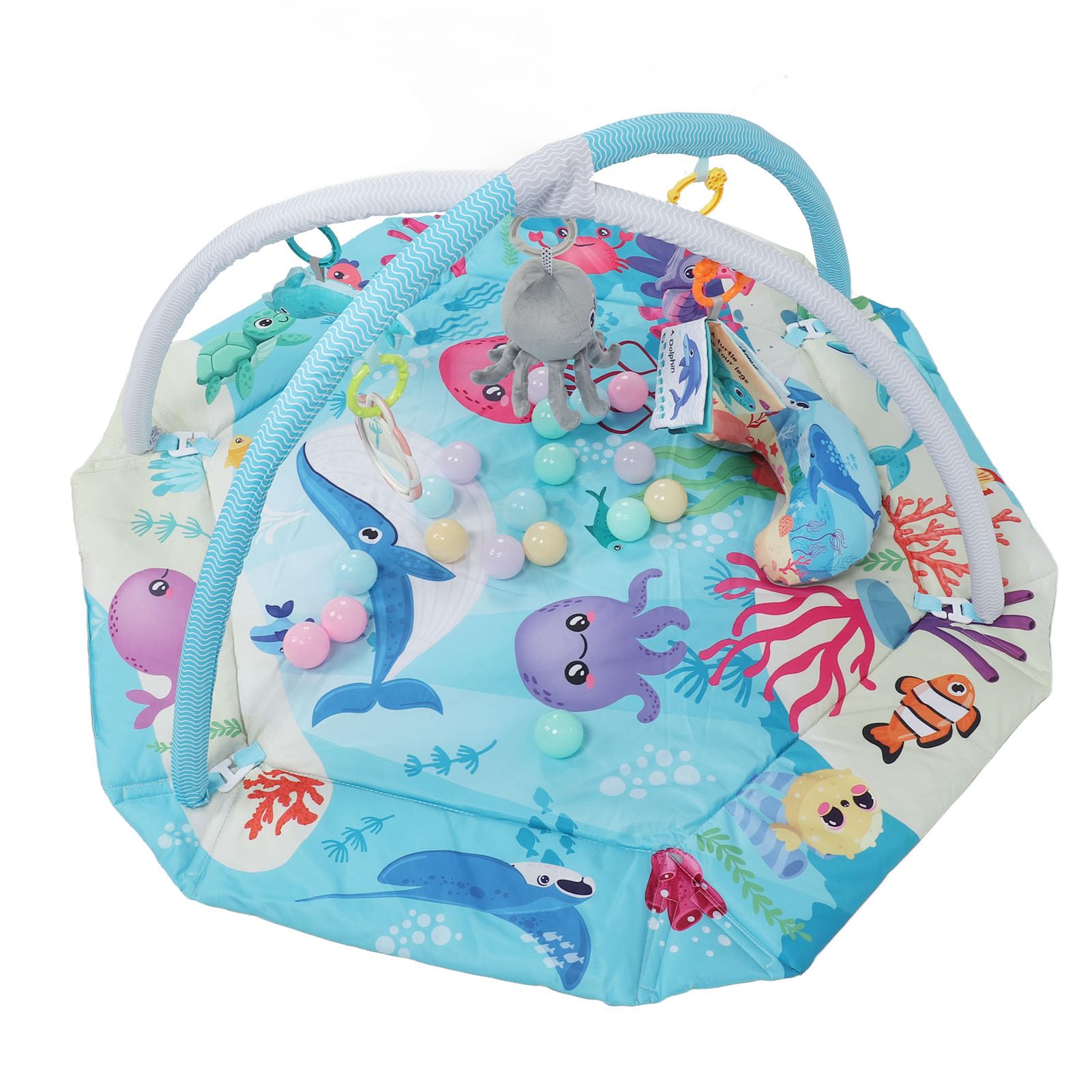 Tappetino da Palestra per Bambini Tappetino da Gioco per Neonati dal Design Portatile e Accogliente Promuovi Lo Sviluppo da Gioco per Bambini Morbido Blu