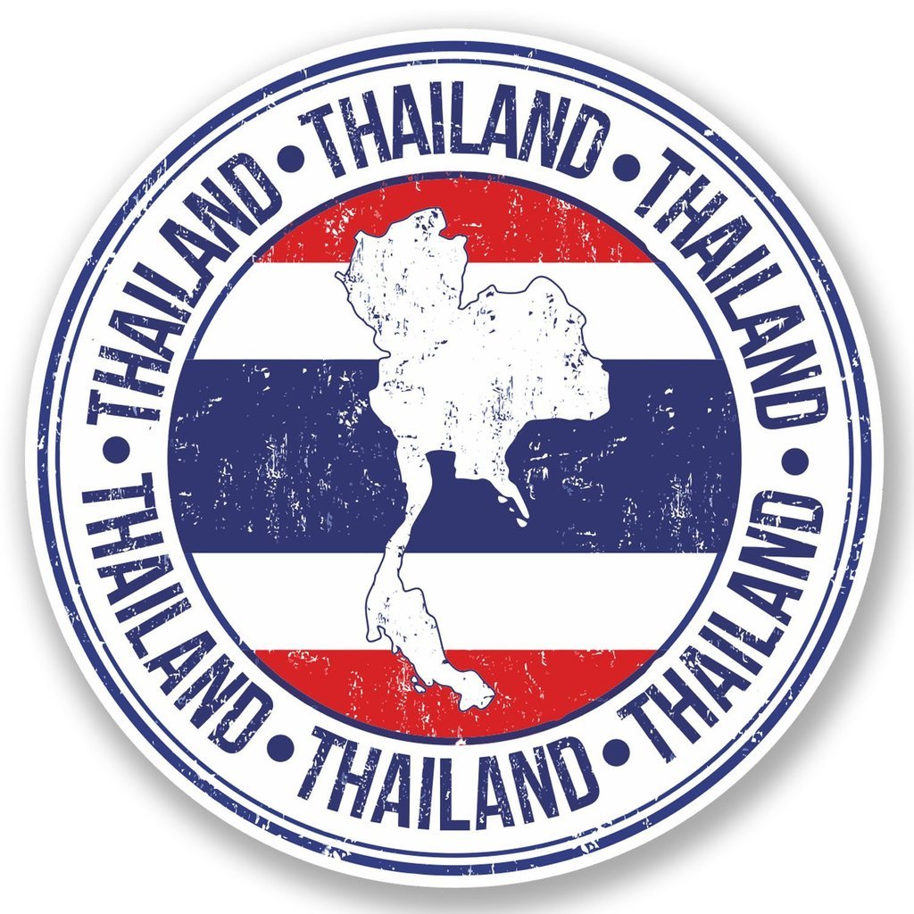 2 x 10cm/100mm Thailand Vinyl Sticker Decal Laptop Travel Luggage Car Bike Sign Fun #5165