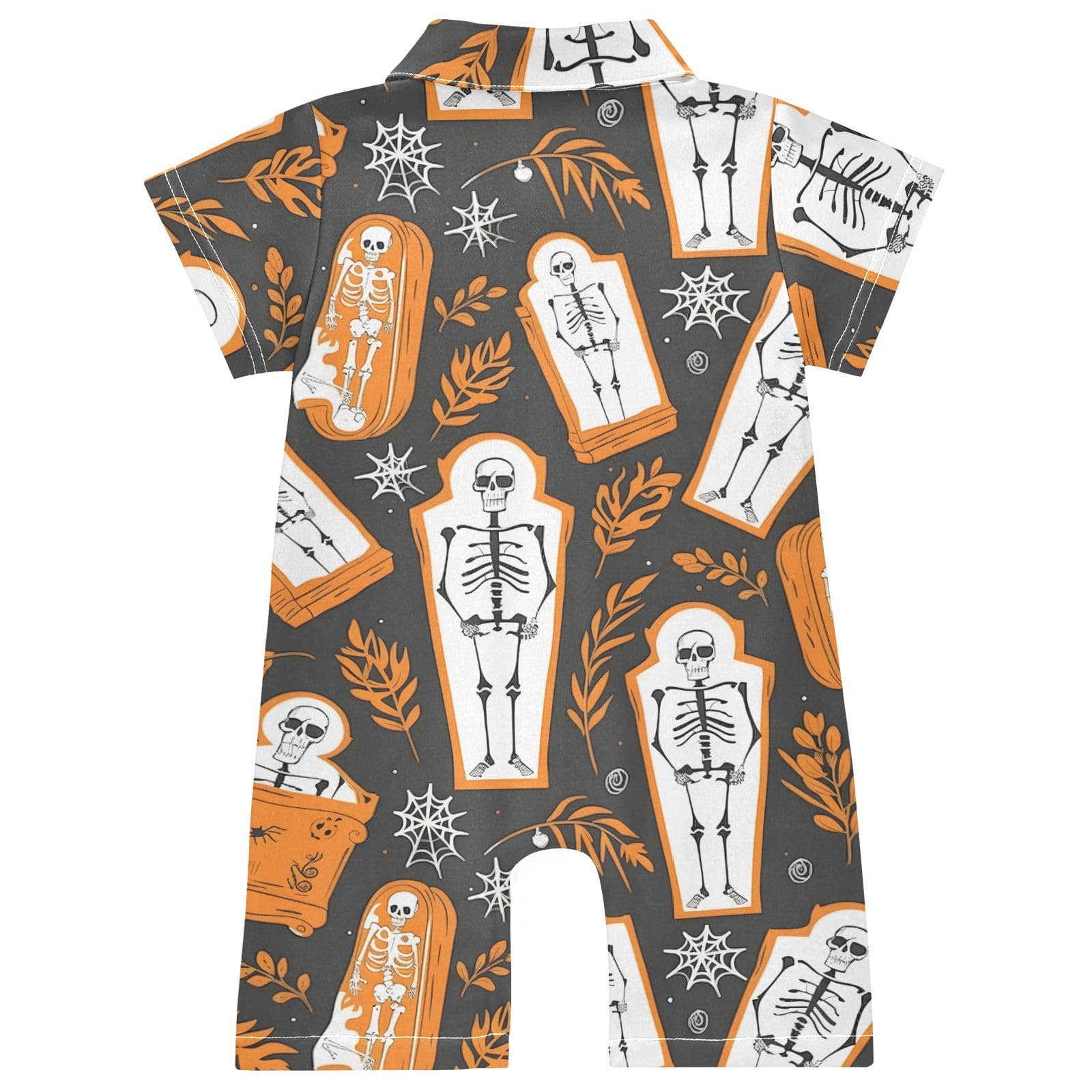 ALAZA Baby Girl Romper Short Sleeve Jumpsuit One-Piece Summer Outfits Halloween Zombie 0-3 month