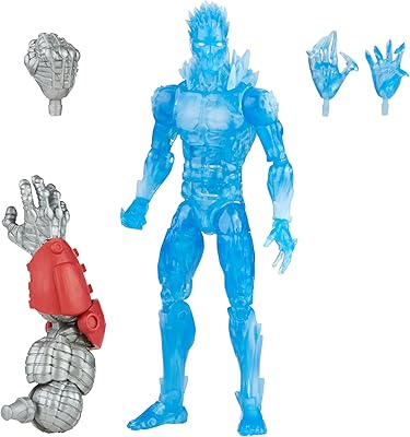 Hasbro Marvel Legends Series 6-inch Scale Action Figure Toy Iceman, Premium Design, 1 Figure, 2 Accessories, and 2 Build-A-Figure Parts , Blue