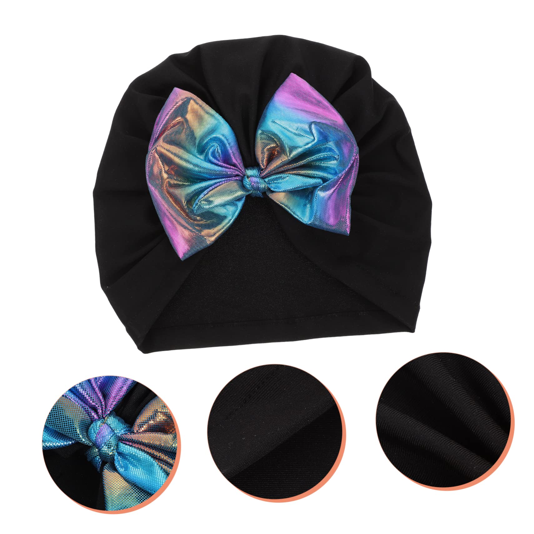 BESPORTBLE 5pièces Bonnet De Natation Décoratif Chapeau De Bain Cheveux avec Nœud Brillant Bonnet Adulte Nylon Facile à Porter pour Piscine Et