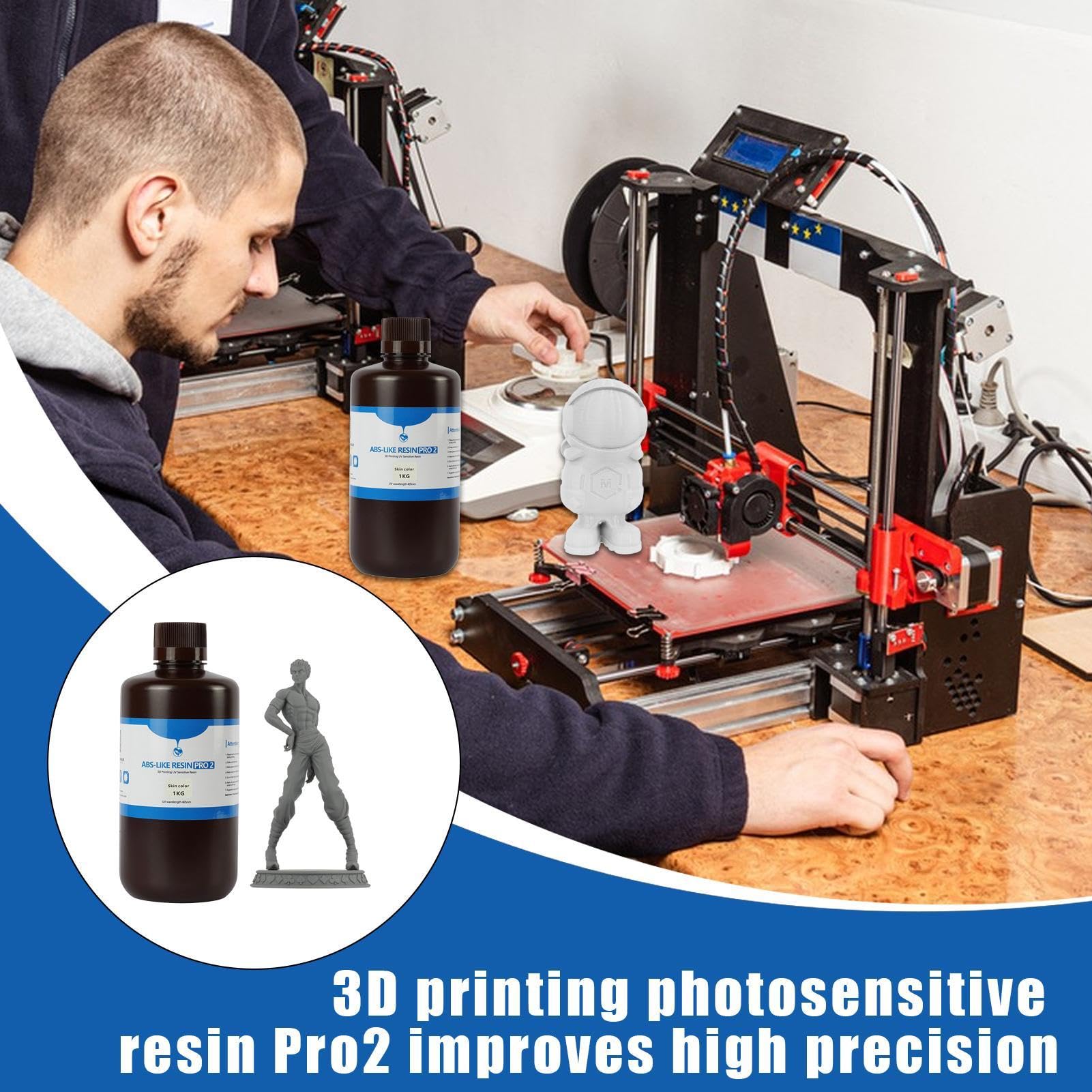 Resina dura para impresión 3D, resina de impresión 3D, resina de curado UV, resina fotosensible, resina 3D de bajo olor, resina de 1000 g para impresión, resina de fotopolímero para impresión 3D