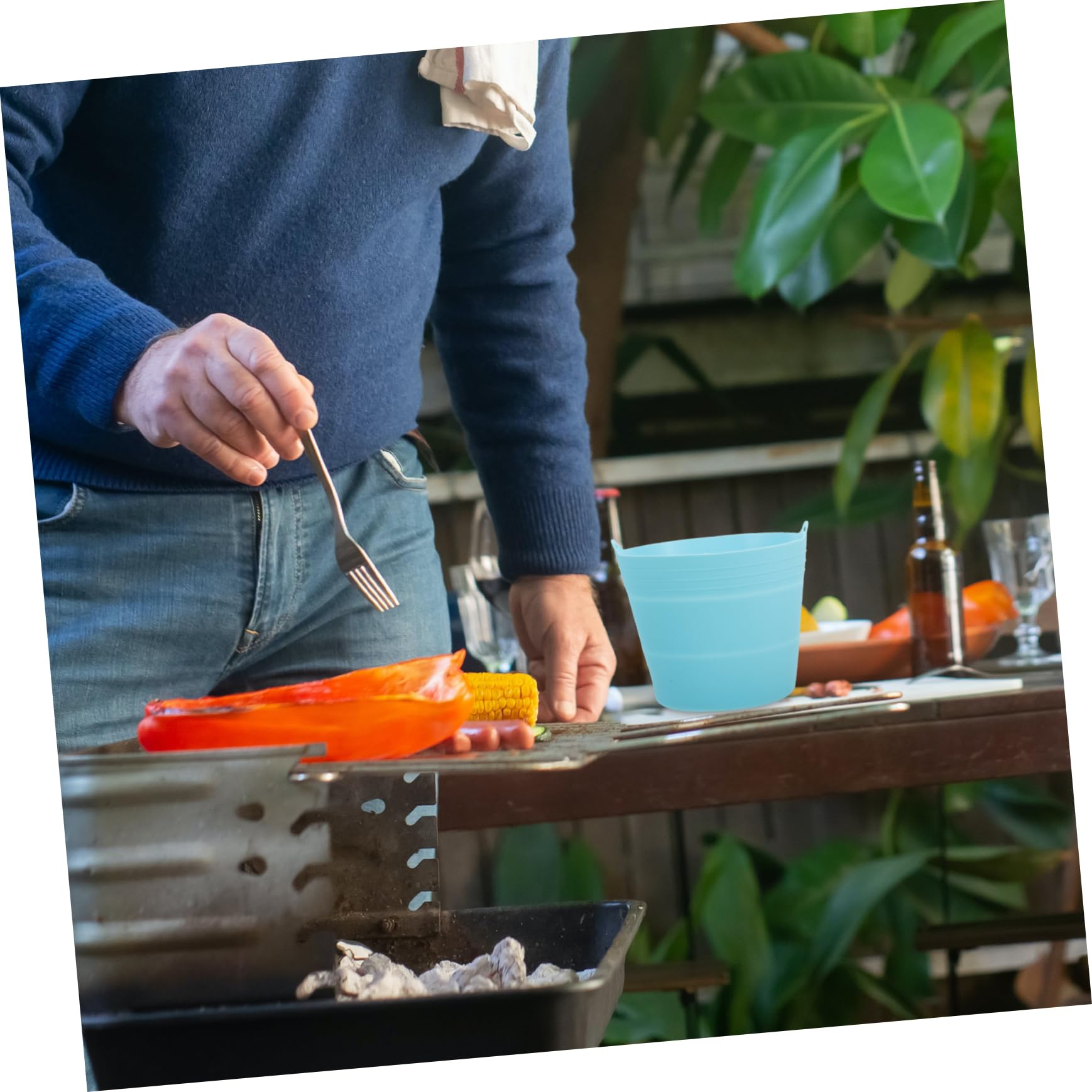 BESPORTBLE Grease Bucket Liner for Barbecue Oil Bucket Liner Easy Clean BBQ Accessory