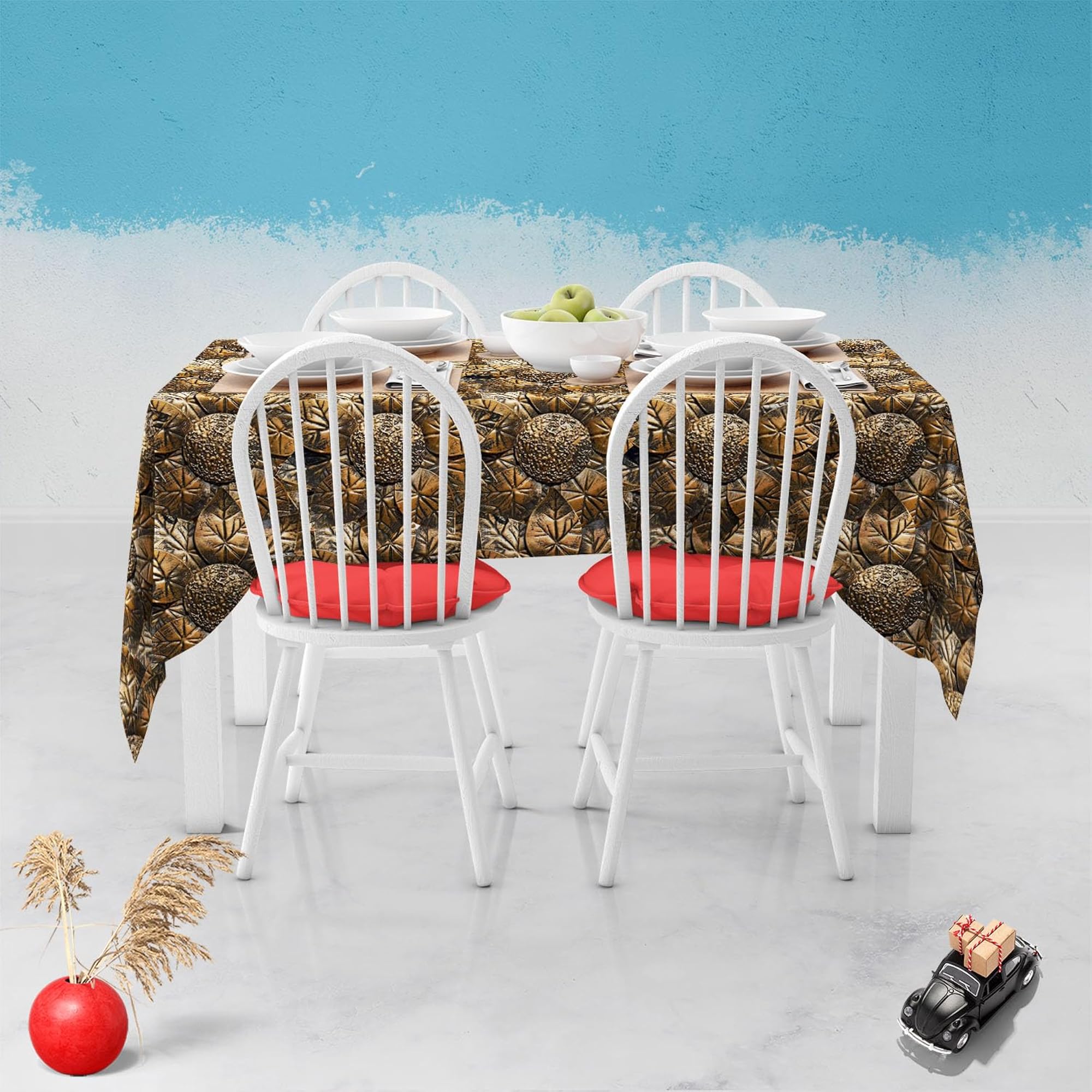 Hand Drawn Design Table Cloth Cover for Dining & Center Table