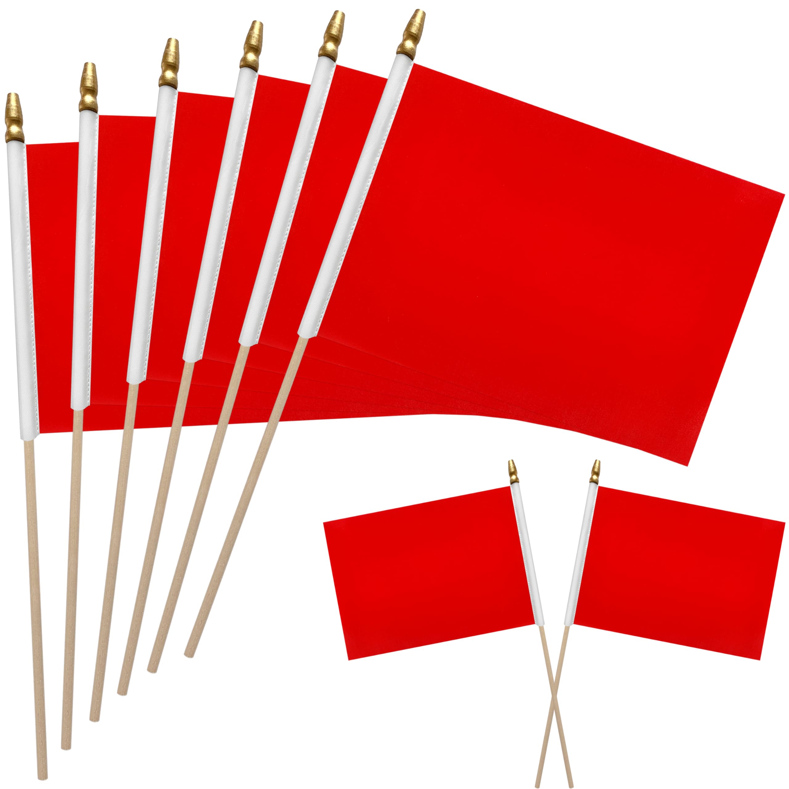 Photo 1 of WEITBF 12Pcs 8×12 Inch Solid Red Flags Small Blank Sublimation DIY Flags on Stick Mini Triangle Handheld Solid Color Graffiti Flag