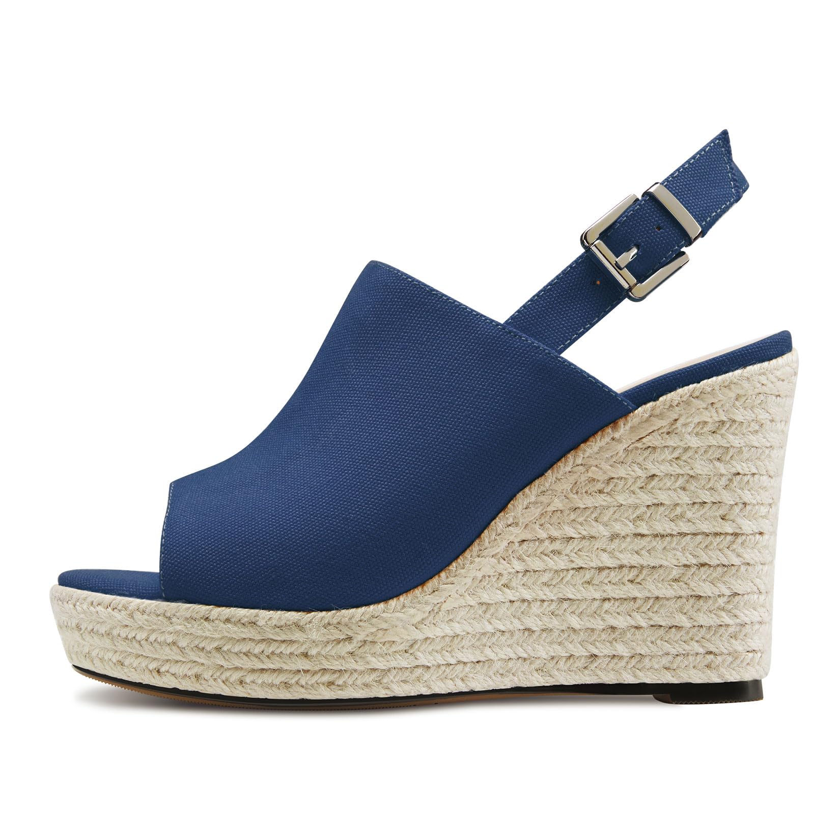 Castamere Mujer Alto High cuña esparto Plataforma Heel Abierta Punta Slip-on Sandalias Slingback Baile Casual Verano 10 CM Heels