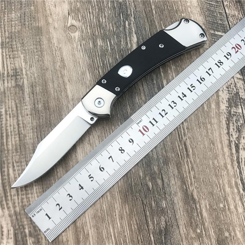 Miniatura 9 de Hoja de punta de clip 440C de 3 pulgadas, mango negro G10, apertura de carpeta, herramienta EDC para camping, cuchillo de bolsillo plegable para