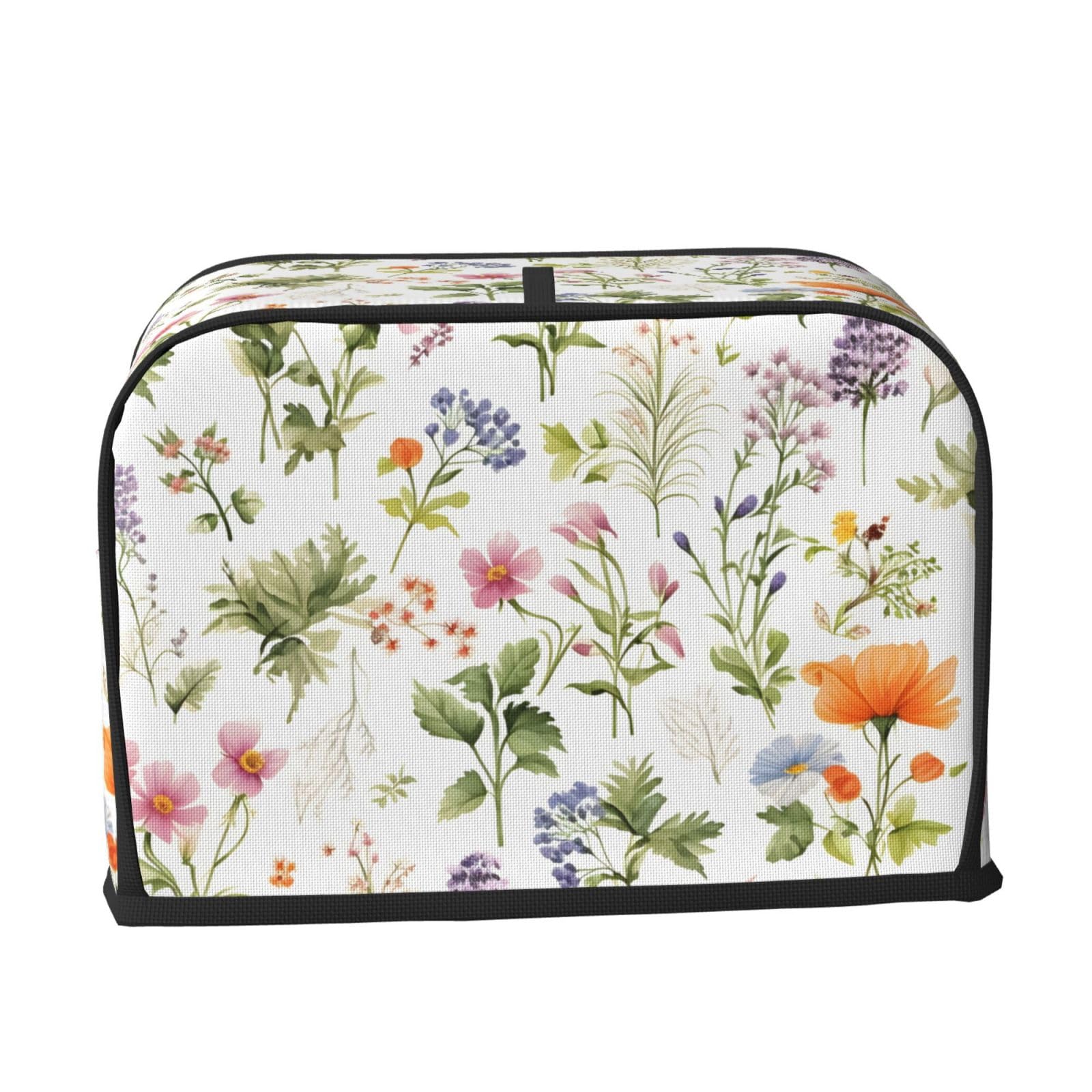 UOYO Modern Floral 2 Slice Toaster Cover with 2 Pockets for Kitchen Small Appliance Dust Cover and Fingerprint Protection