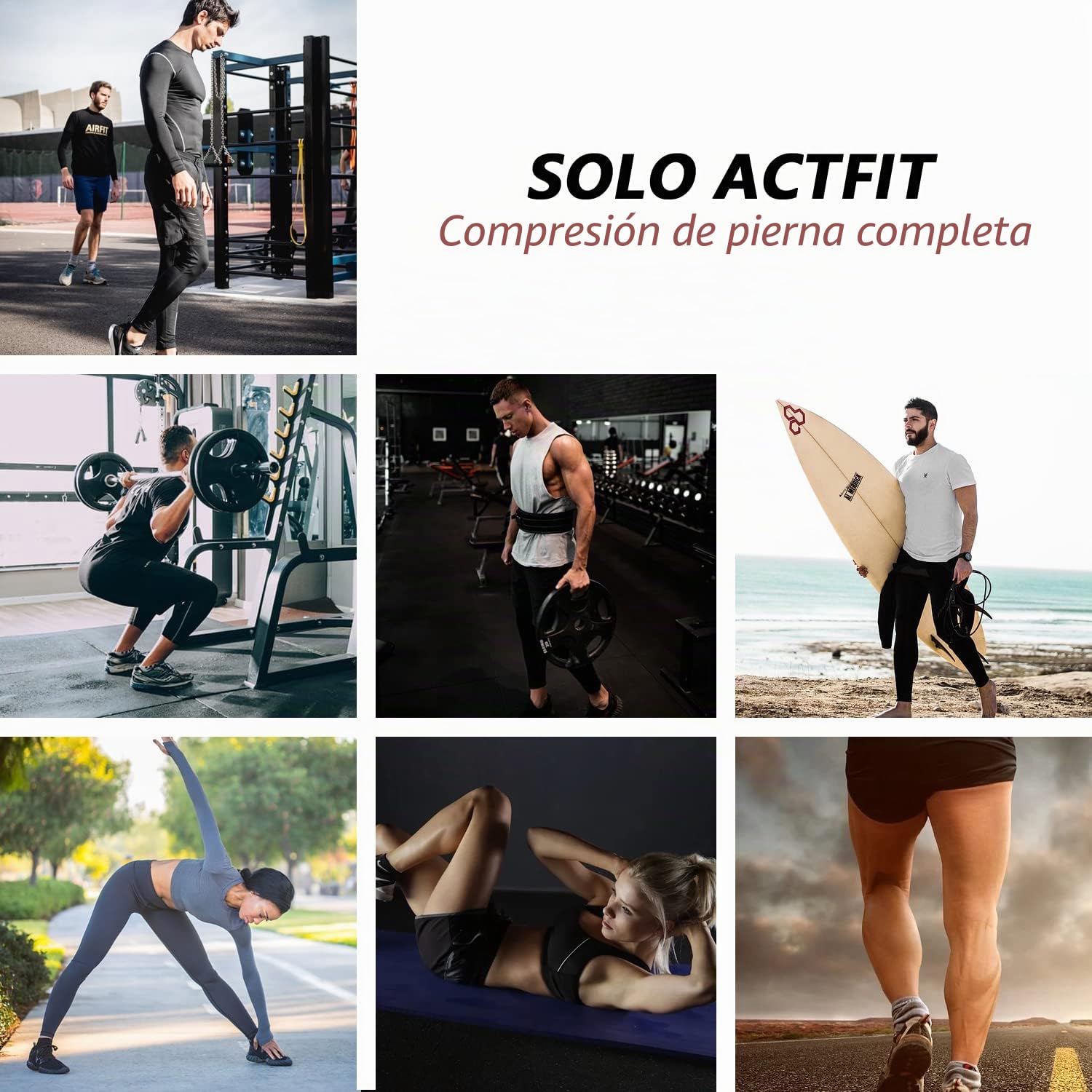 Mangas de Pierna de Compresión, Rodilleras de Compresión de Longitud Completa Antideslizante, Transpirable Calentadores de Piernas para Correr, Baloncesto, Ciclismo, Fútbol, Deporte