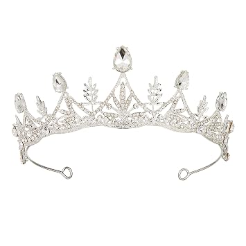 AW BRIDAL Crystal Silver Tiaras and Crowns for Women Baroque Queen Crown Wedding Tiaras for Bride Prom Quinceanera Headband