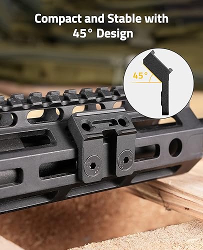 Miniatura 2 de CVLIFE Soporte de riel M para linterna táctica, 45 grados compatible con Streamlight Protac SeriesSurefire M300M600 Series