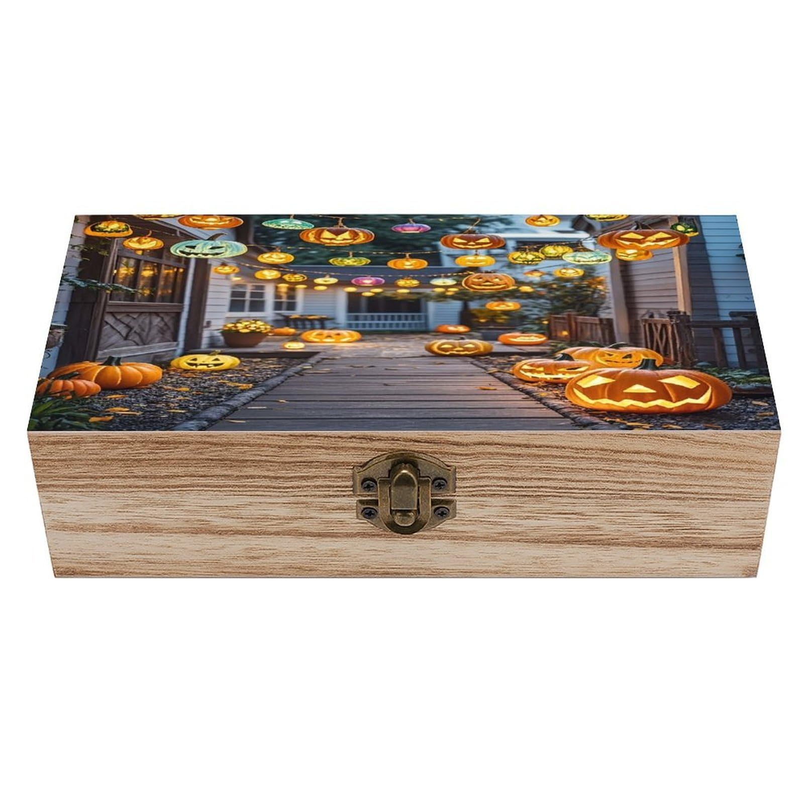 LZQPOEAS Pumpkin Skewers Wooden Box Storage Space to Organize Jewelry in A Beautiful Small Storage Box Decorative Card Boxes Memory Treasure Boxes for Crafts And Photo Storage