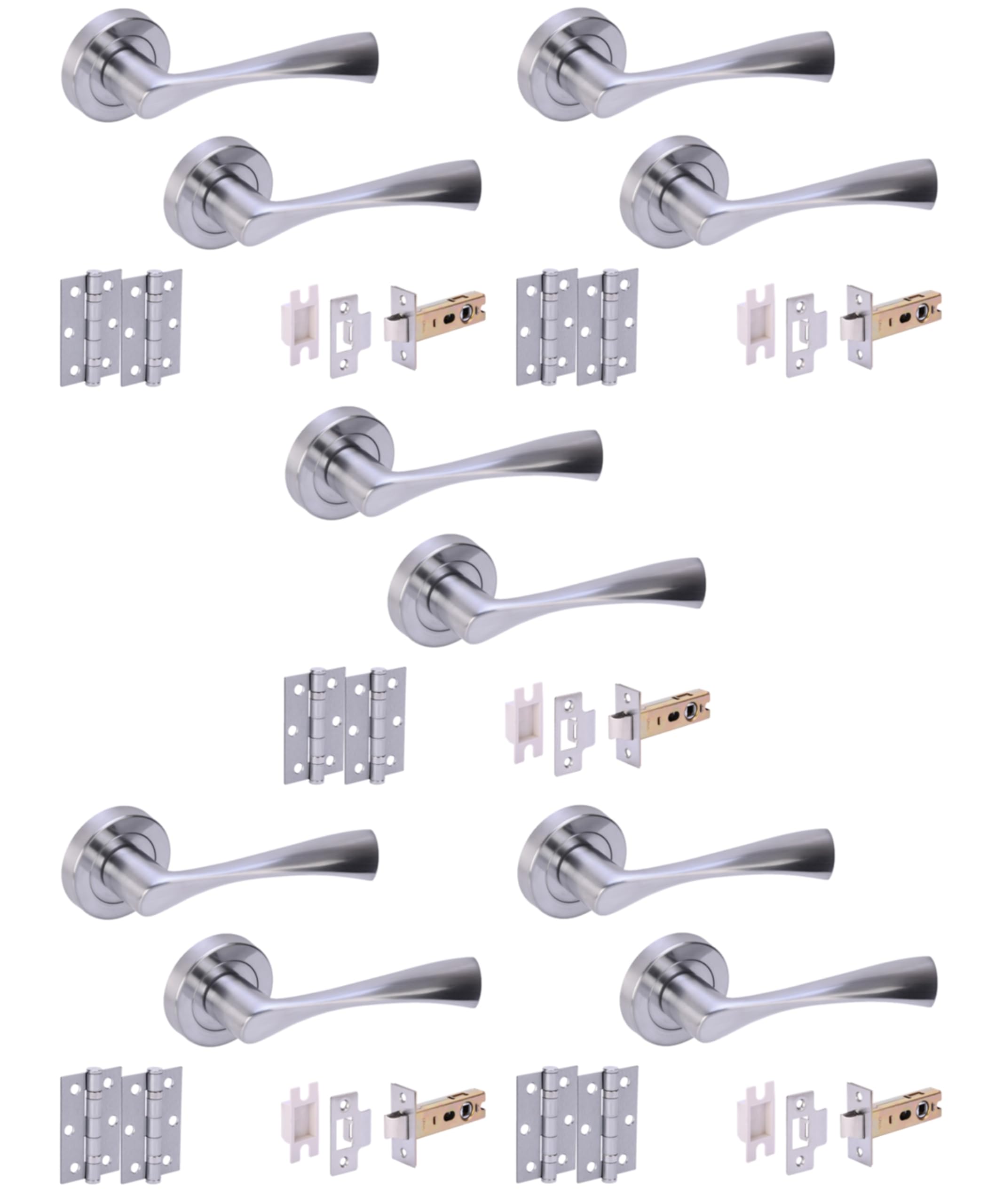 HANDLEZONE® 3 Sets Columba Premium Internal Door Handles On Rose Lever