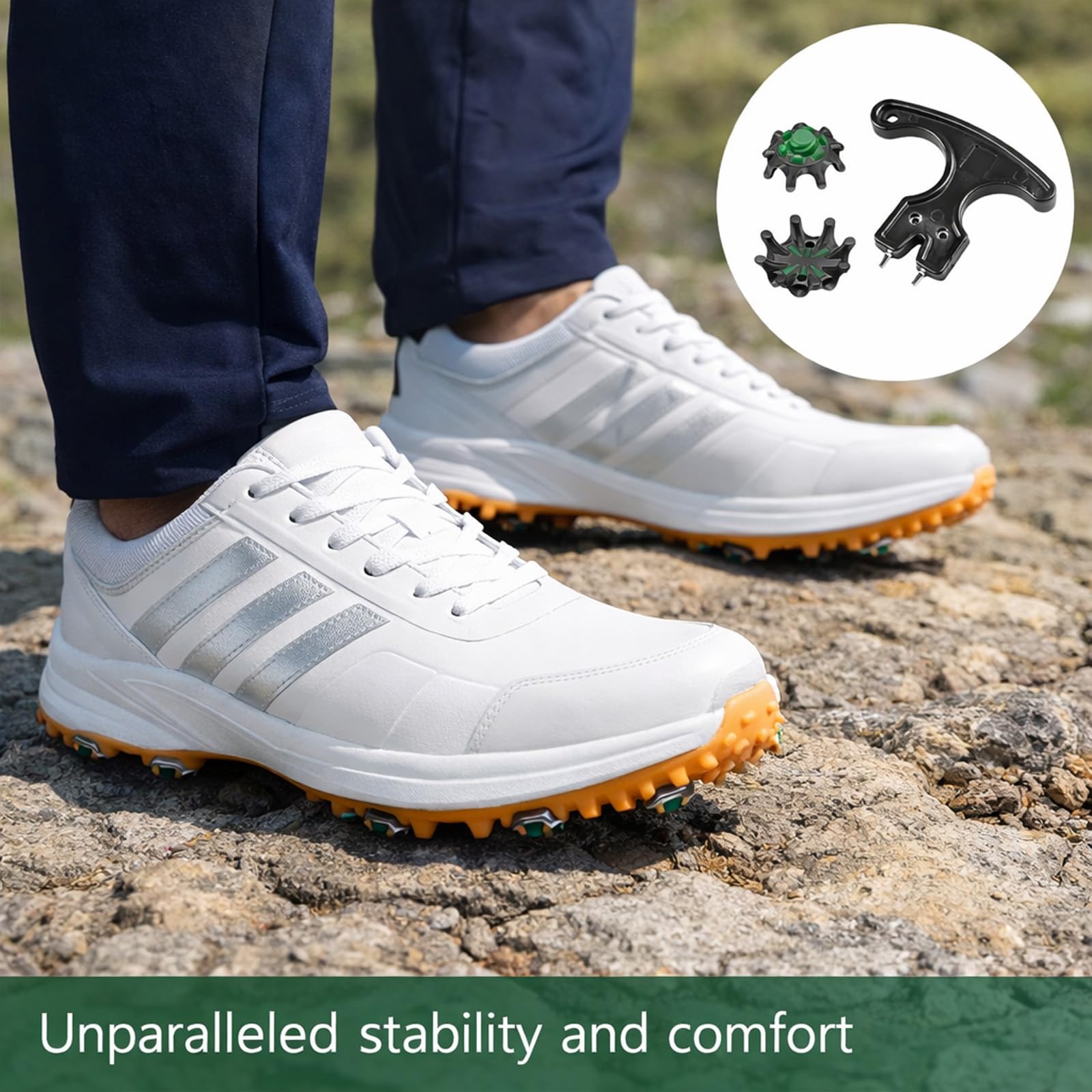 20 tacos de repuesto para zapatos de golf de giro rápido con llave, tacos de golf compatibles con Fast Lok Twist 3.0, tacos de goma suave antideslizantes para zapatos de golf FootJoy, negro y