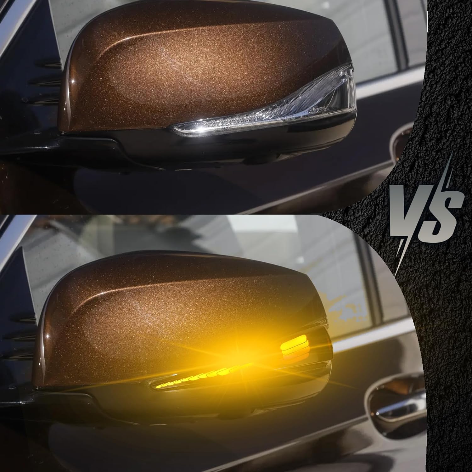 Side Mirror Light Led Turn Signal Dynamic Sequential Blink Car Lights Running Indicator Marker Lamps Compatible with Infiniti Q50 Q60 Q70 QX30 QX50 for Nissan Skyline (Smoked lens)