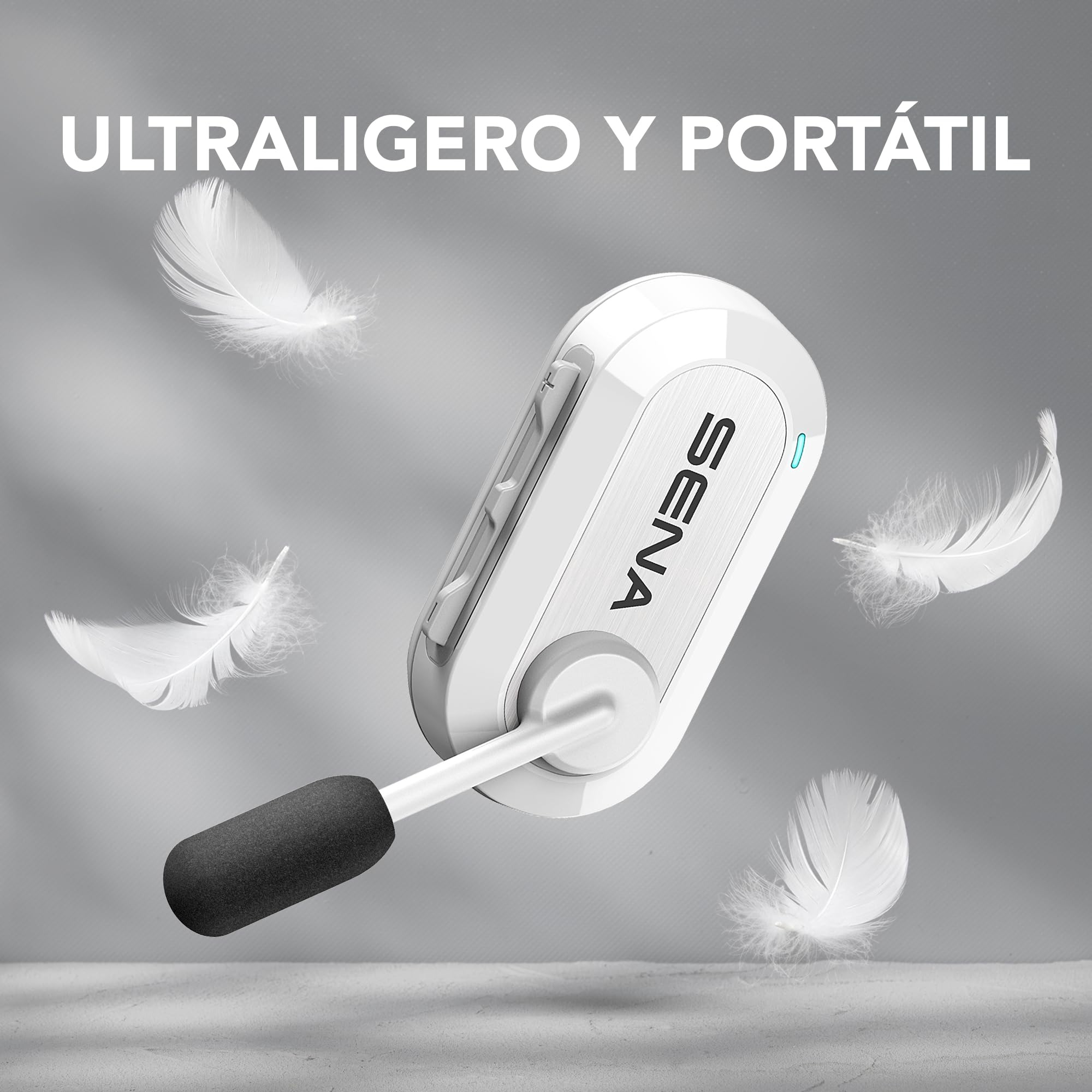 Sena BiKom 20 Sistema de Comunicación para Ciclismo, Mesh Ligero Que Pesa sólo 20 Gramos (Blanco/Negro, Paquete Doble)
