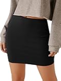 Women's Basic High Waisted Pencil Bodycon Short Skirt