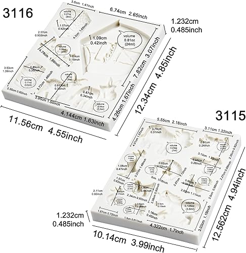 Miniatura 2 de Barn Animals - Moldes de silicona para decoración de pasteles, decoración de cupcakes, resina epoxi, arcilla polimérica, 2 unidades