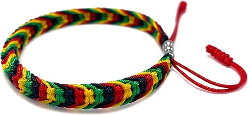 Miniatura 3 de LAMIBEE Pulsera tibetana con diseño de bandera de país, amuleto y estilo bohemio para mujeres, hombres, pulseras de hilo de cuerda