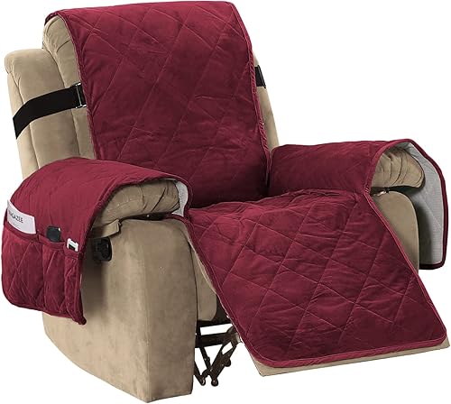 H.VERSAILTEX Fundas acolchadas de terciopelo grueso para silla reclinable, funda de sillón reclinable, funda de sofá reclinable con respaldo