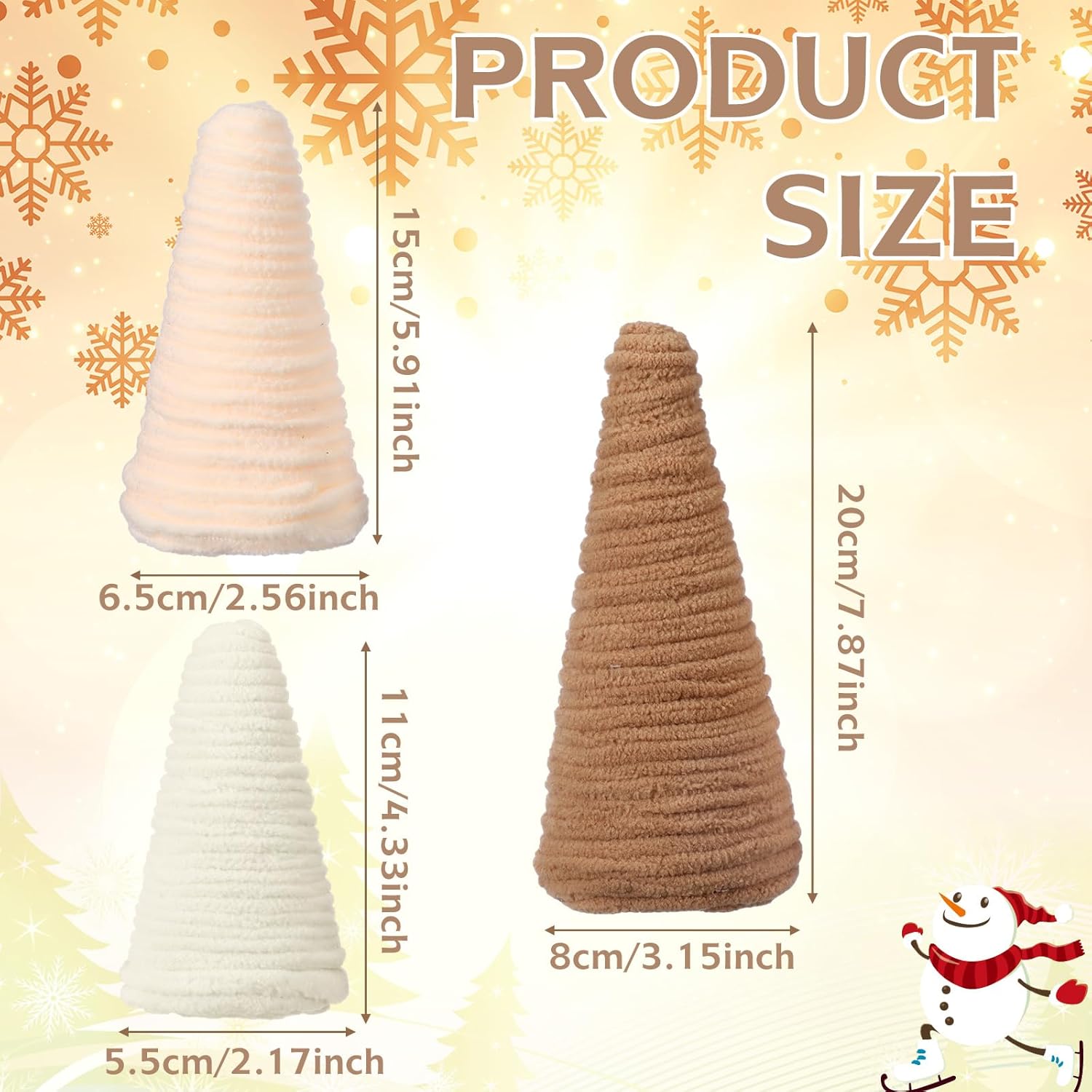 Daifunli 6 Pcs Christmas Table Decorations Mini Christmas Yarn Trees Natural Farmhouse Decor Tabletop Xmas Ornaments for Home Table Indoor Kitchen Room Holiday Tiered Tray Natural Tree