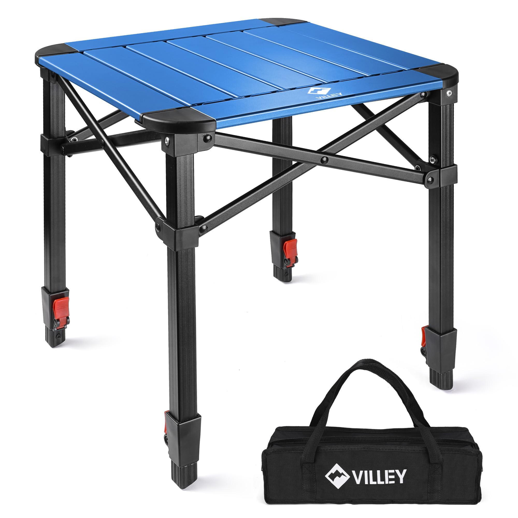 VILLEY Folding Camping Square Table, Portable Aluminum Table, Small