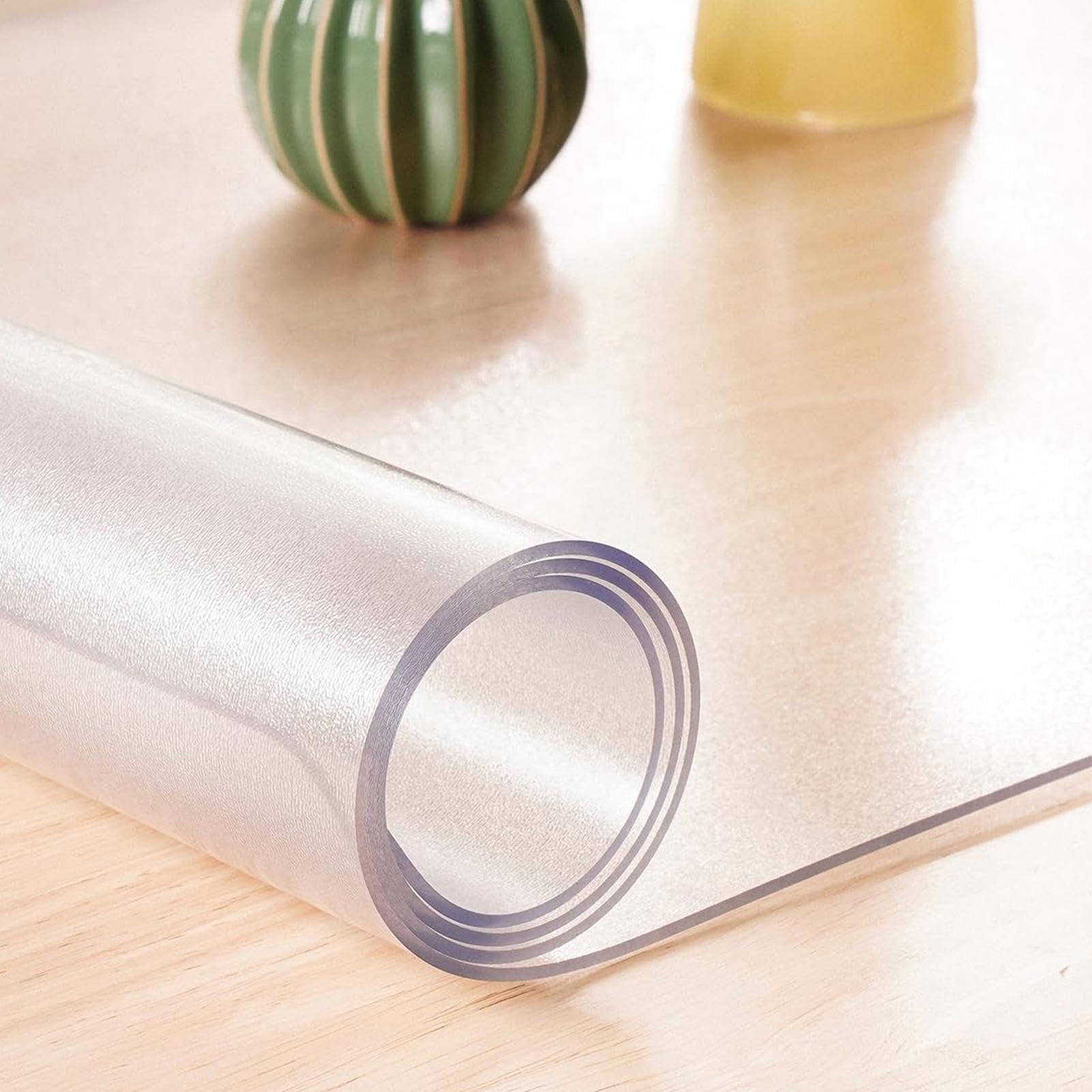 Protector Transparente Mesa - Cubierta Mate 0.7mm Grosor, Mantel Protector Escritorio Resistente Impermeable Cocina Hogar Oficina Tocador Comedor Picnic Mostrador Muebles, Cubierta Antideslizante