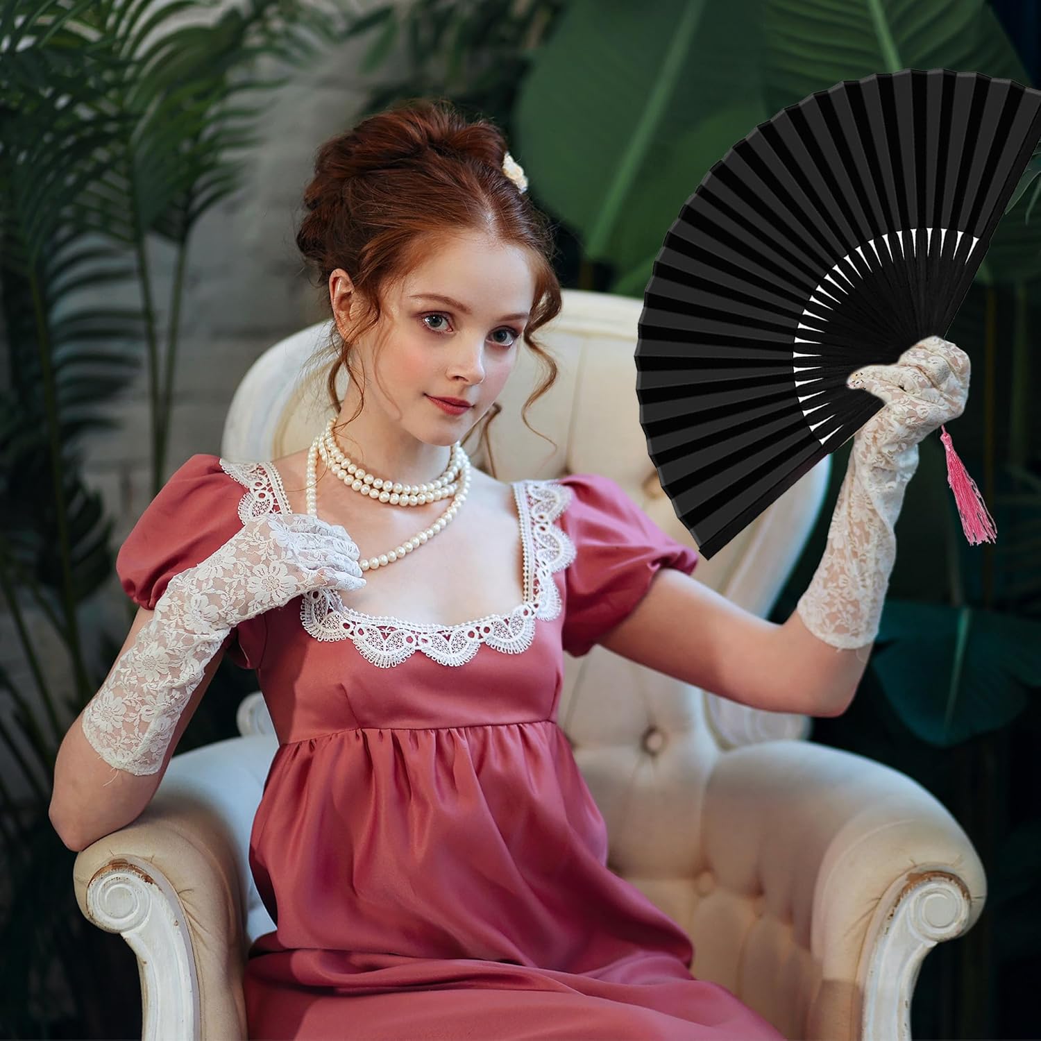 Abanicos plegables de mano de tela de seda china para mujeres y hombres, ventilador de mano plegable negro para baile, boda, fiesta