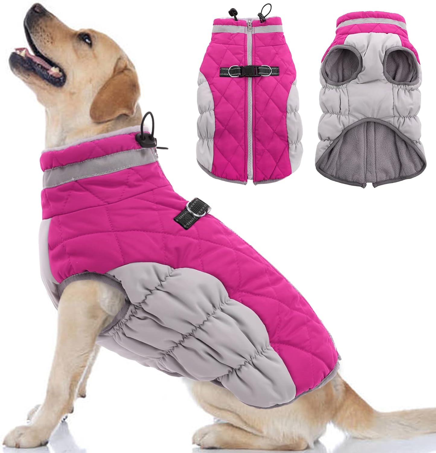 OUOBOB Dog Coat, Winter Dog Coats for Medium Dogs, Fleece