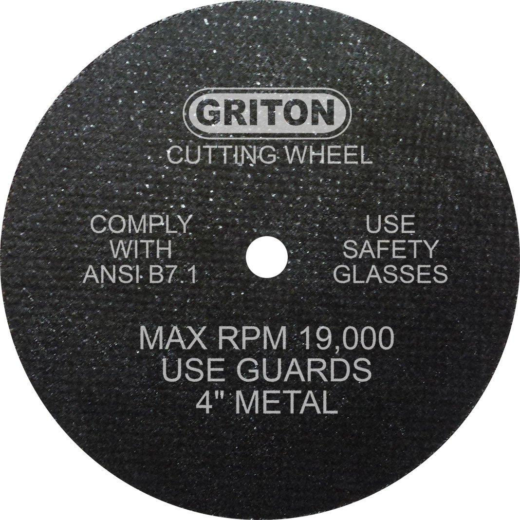 Griton CA4033 Arbor Industrial Cut Off Wheel for Metal, 3/8" Hole Diameter, 4" Diameter, 0.040" Width (Pack of 50)