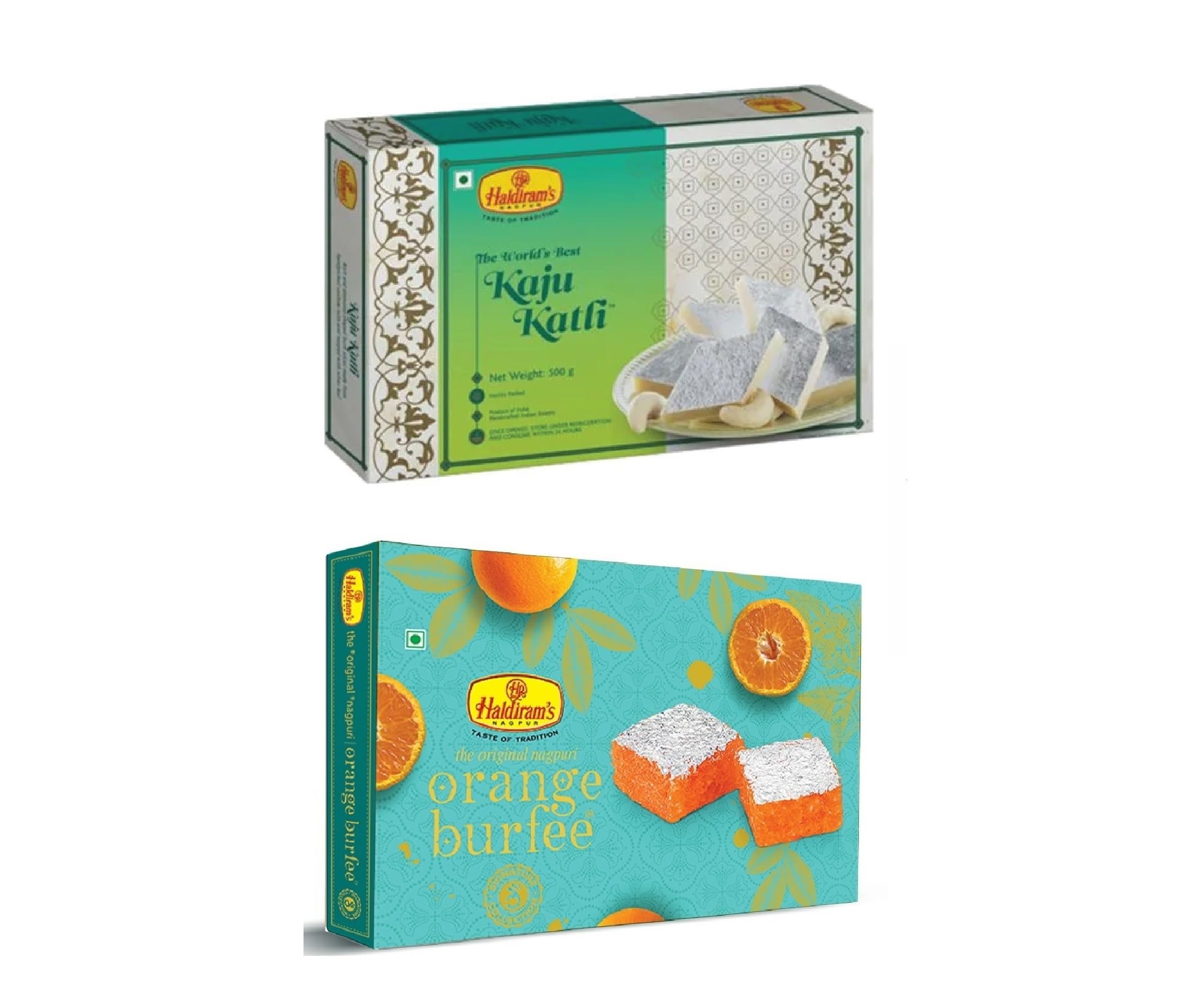 Haldirams Nagpur Kaju Katli (500gm) & Orange Burfee (500) Combo (B0CLGVDFCF) Amazon Price History, Amazon Price Tracker