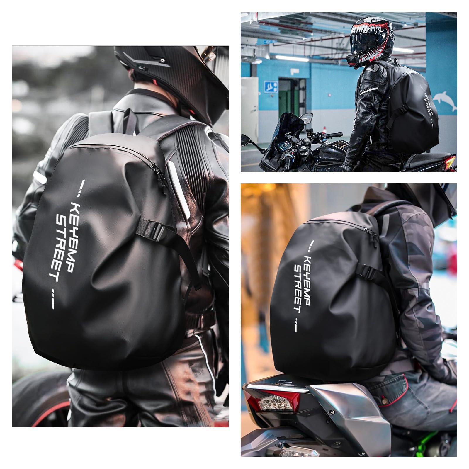 Mochila de motocicleta, mochila impermeable para casco para hombre, accesorios de motocicleta, mochila de viaje